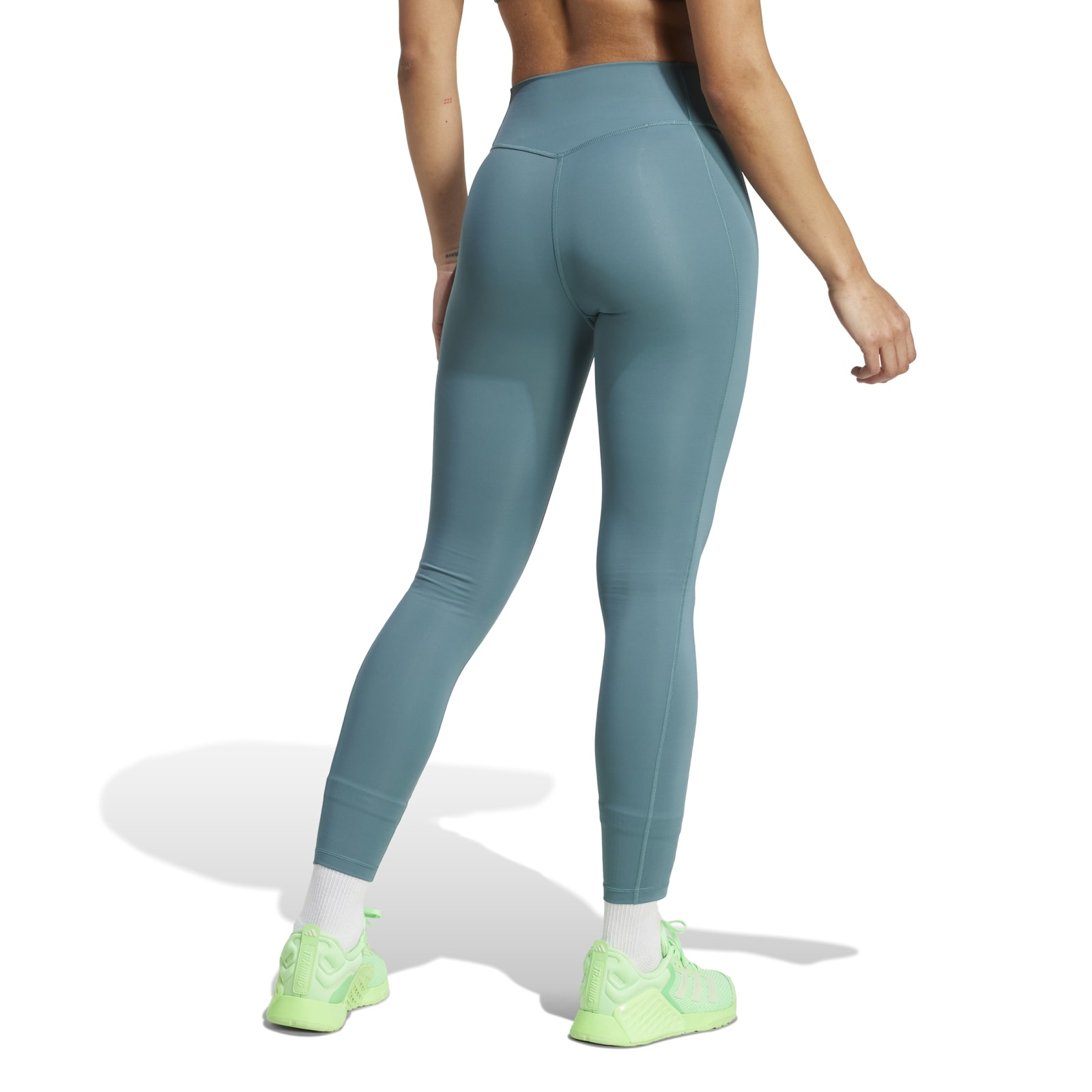 Legginsy treningowe damskie adidas OPTIME STASH 7/8 turkusowe JW7610