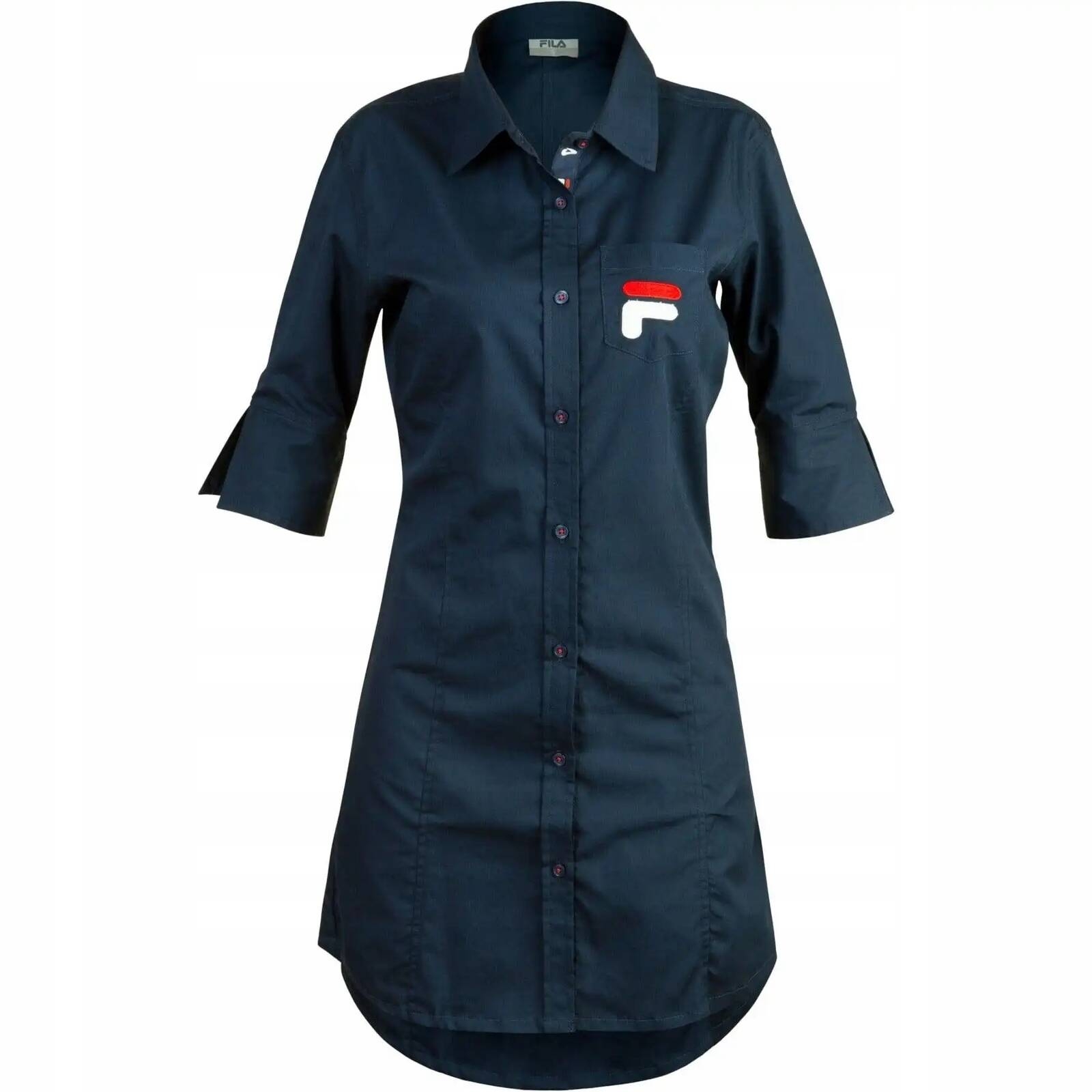 Piama damska Fila MAXI SHIRT IN POPELINE granatowa FPS4021-321