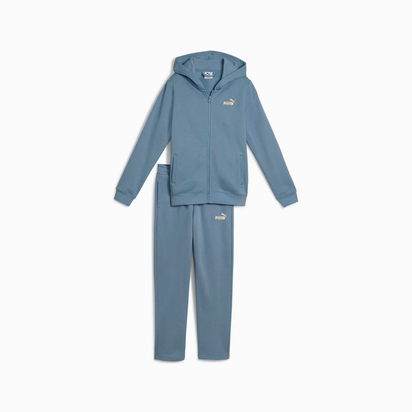 Komplet dresowy dziewczcy Puma METALLIC HOODED SWEAT SUIT FL niebieski 68972934