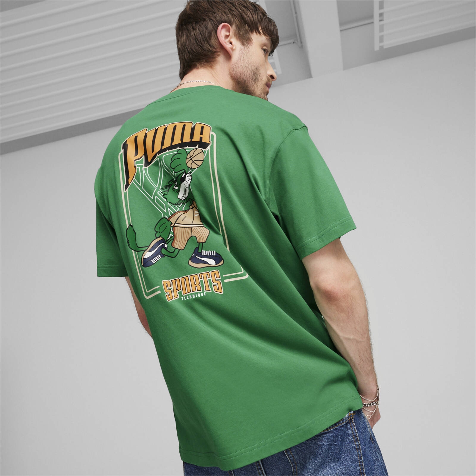 Koszulka mska Puma TEAM FOR THE FANBASE GRAPHIC zielona 62439586