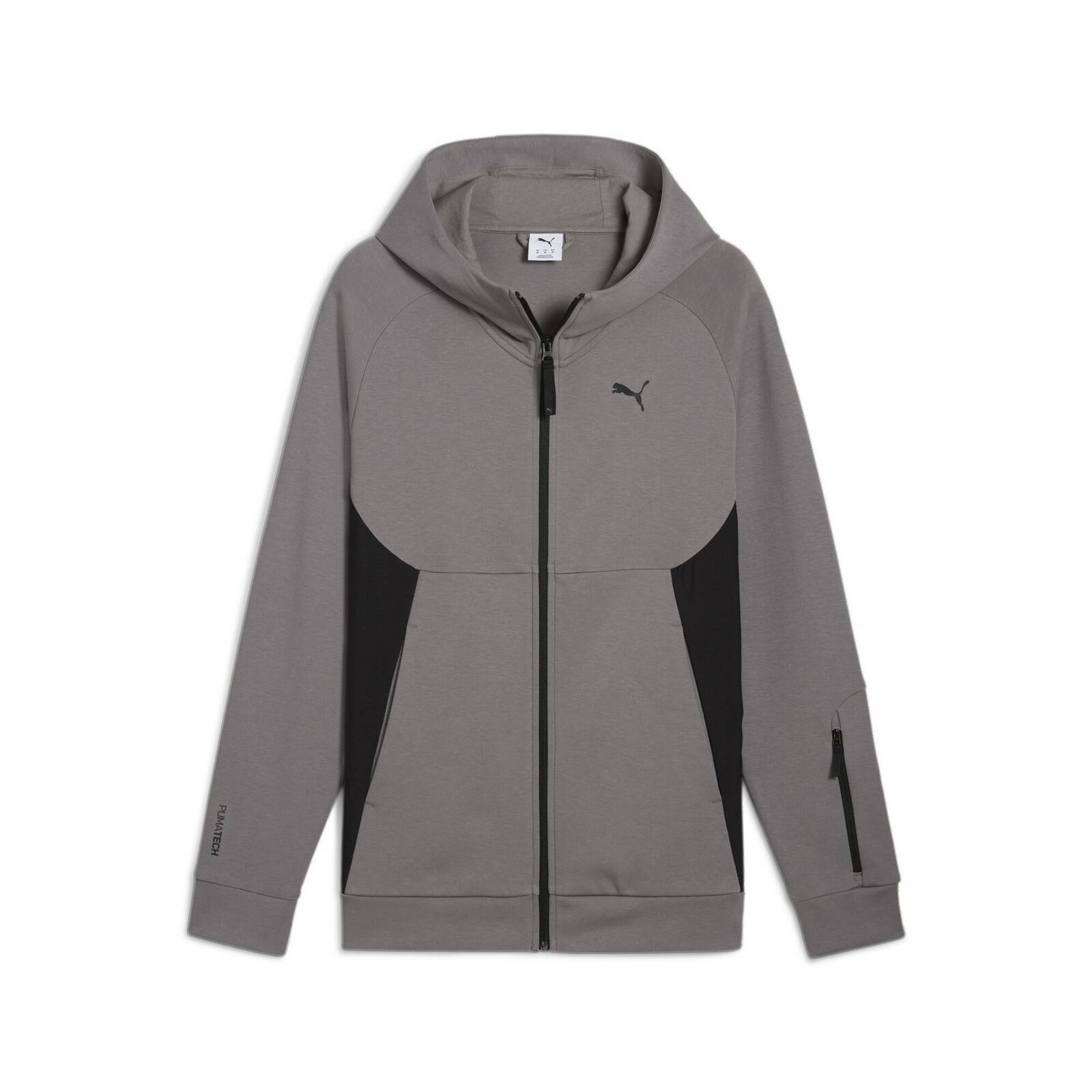 Bluza z kapturem mska Puma PUMATECH FULL-ZIP DK szara 68460579