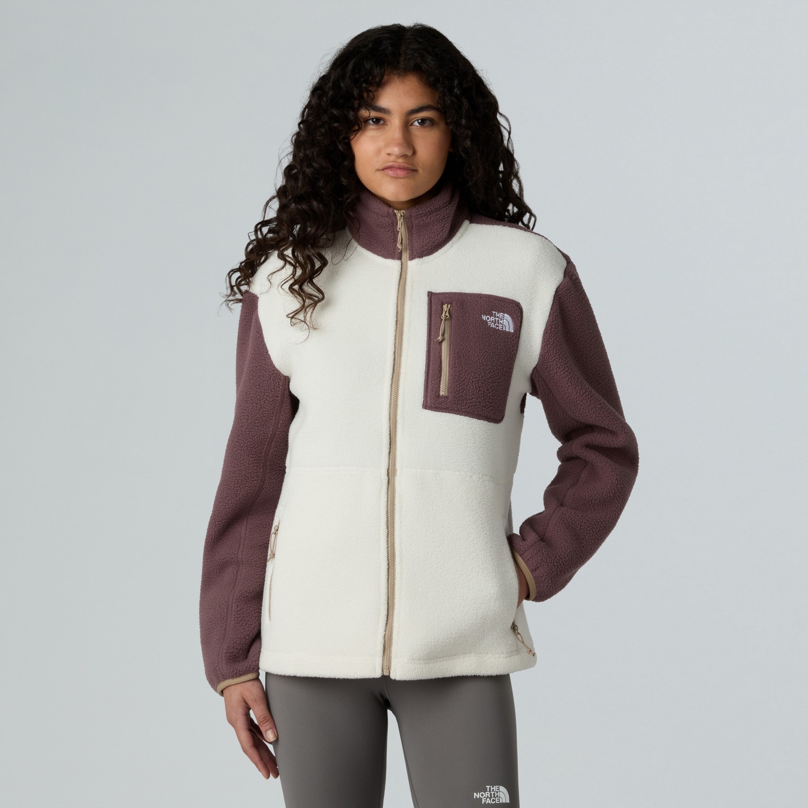 Kurtka polarowa damska The North Face YUMIORI FULL ZIP biała NF0A8E88EWO