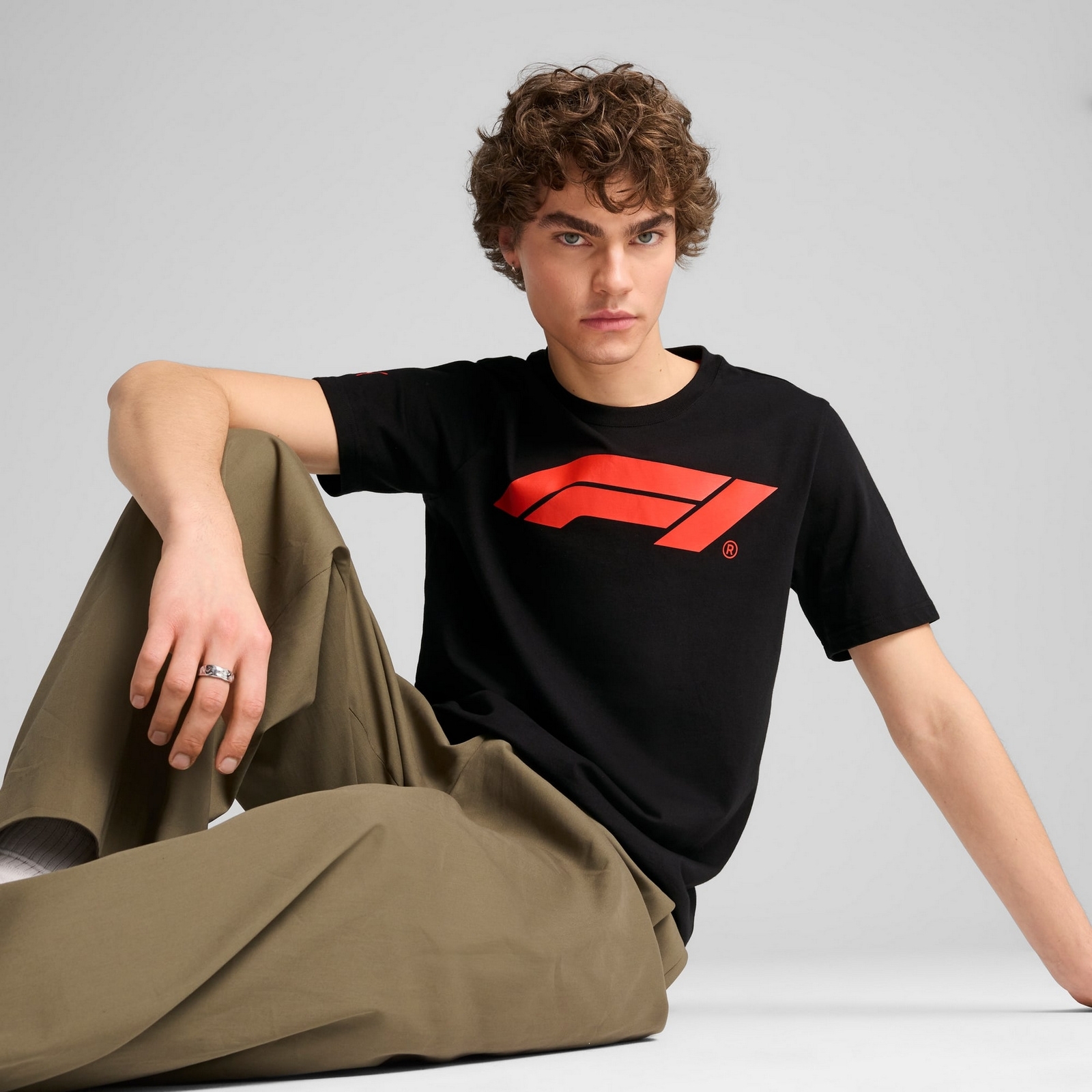 Koszulka mska Puma F1 ESS LOGO 180G czarna 63326401