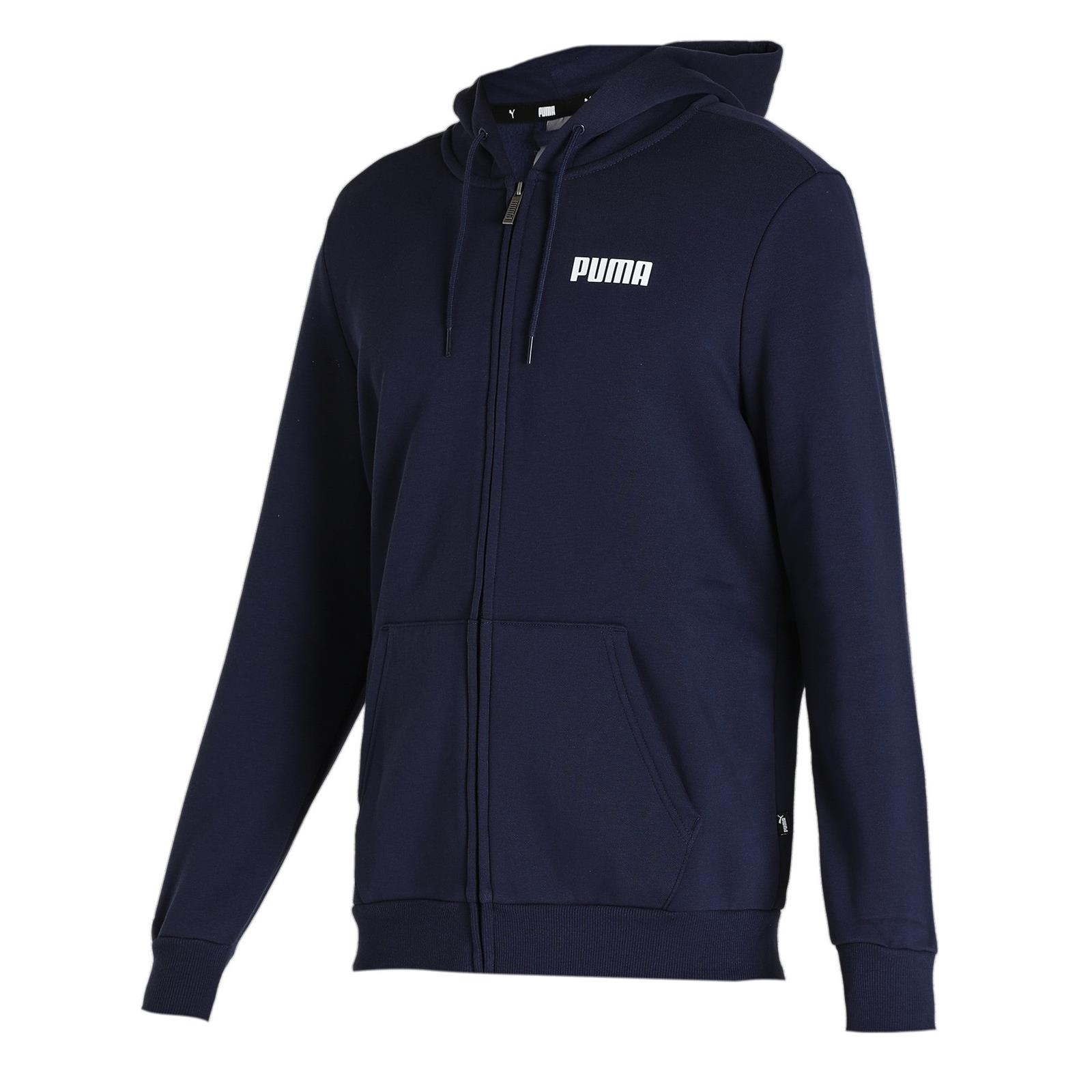 Bluza z kapturem mska Puma ESSENTIAL FULL-ZIP FL granatowa 84724203