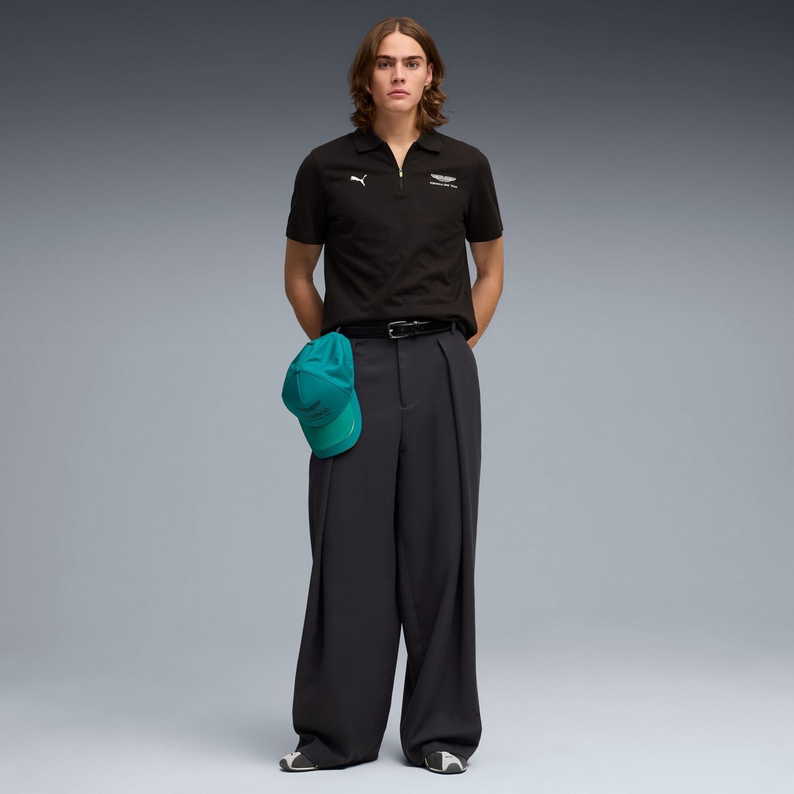 Koszulka polo męska Puma AMF1 JACQUARD czarna 63538501