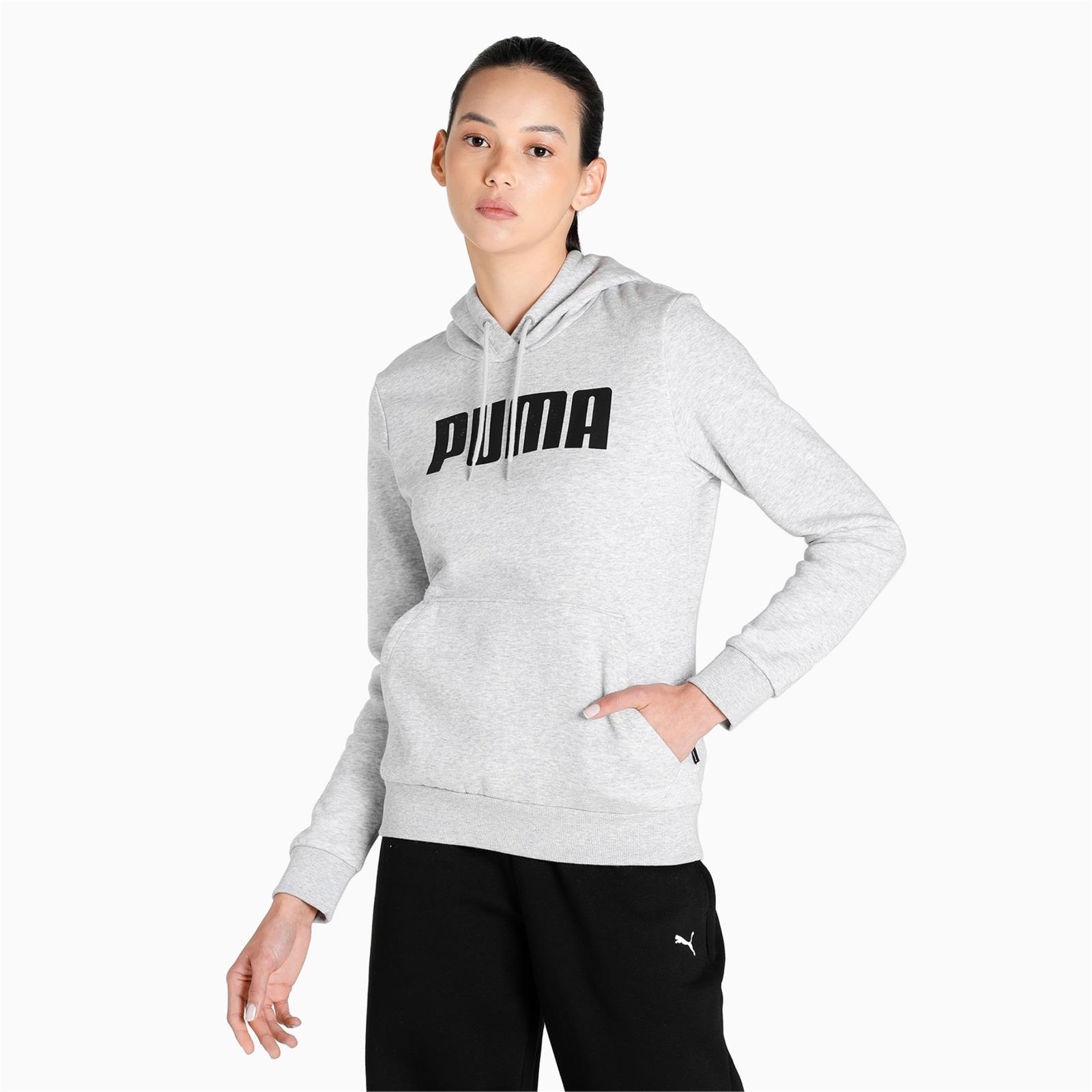 Bluza z kapturem damska Puma ESS FL szara 84719703