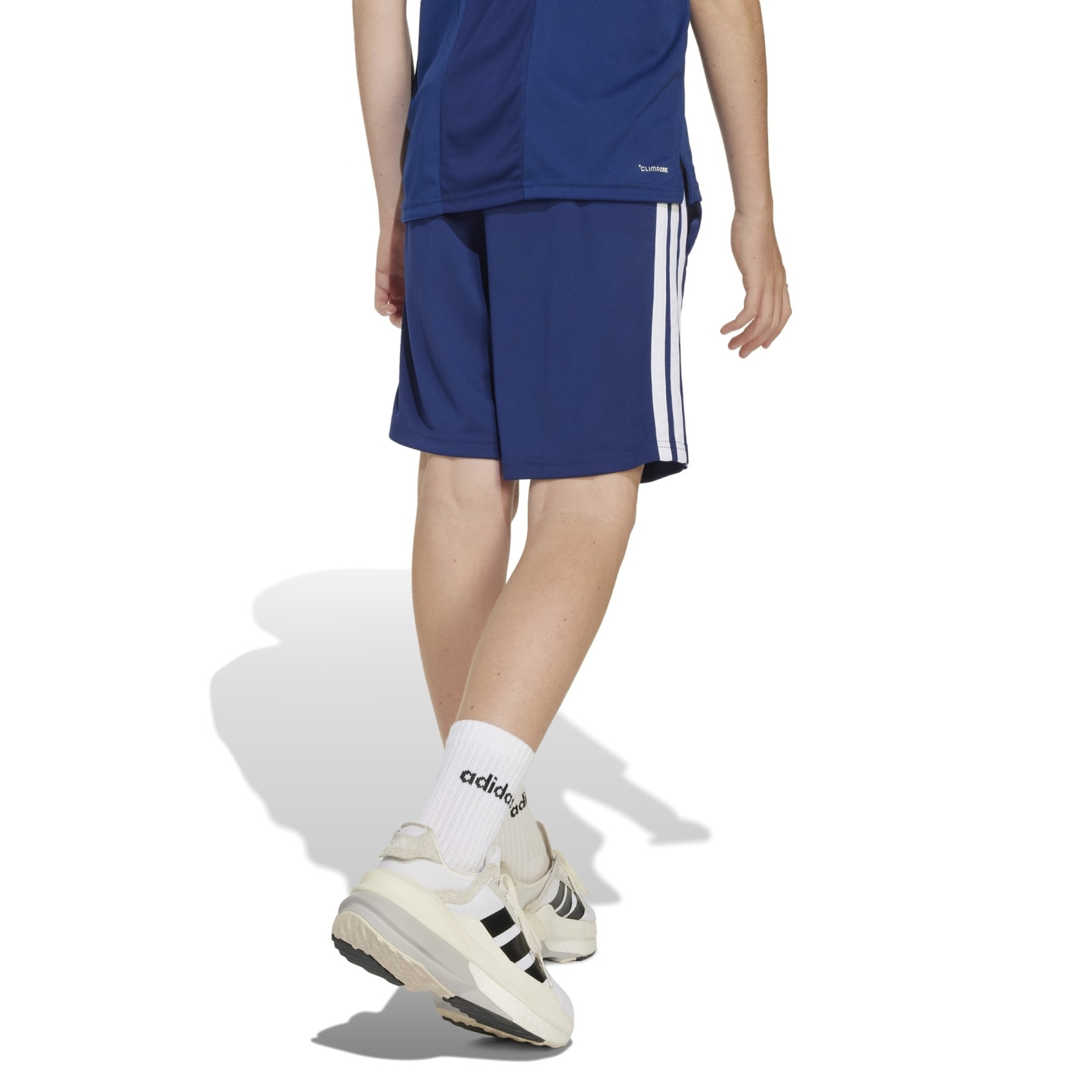 Spodenki dziecice adidas TRAIN ESSENTIALS 3-STRIPES niebieskie JJ1040