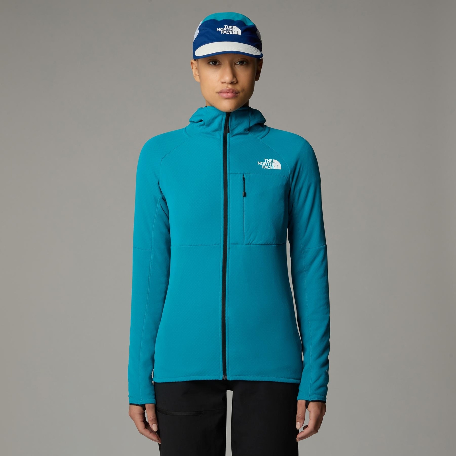Bluza z kapturem damska The North Face SUMMIT SERIES turkusowa NF0A5J8T6GO