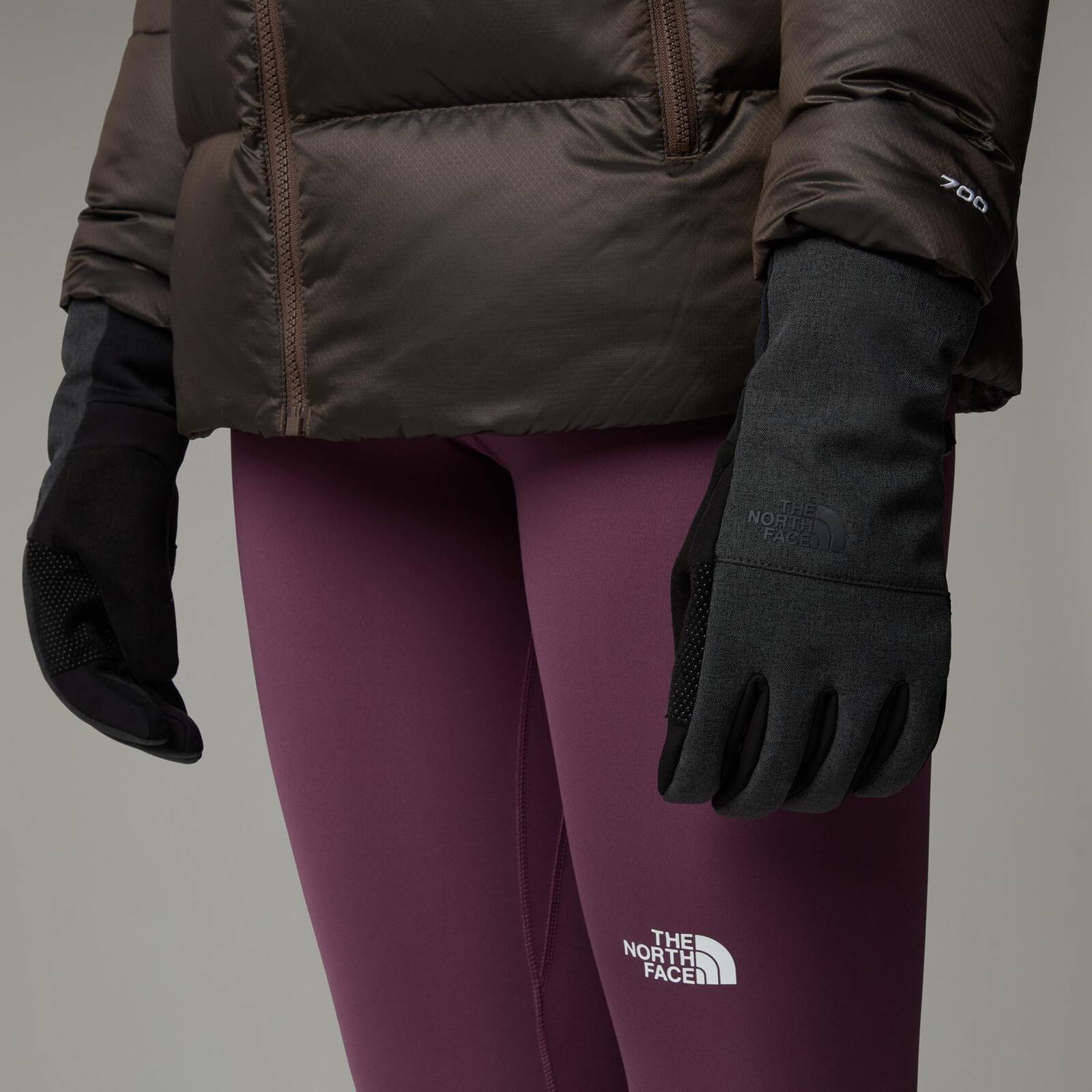 Rękawiczki zimowe damskie The North Face APEX ETIP szare NF0A89RADYZ