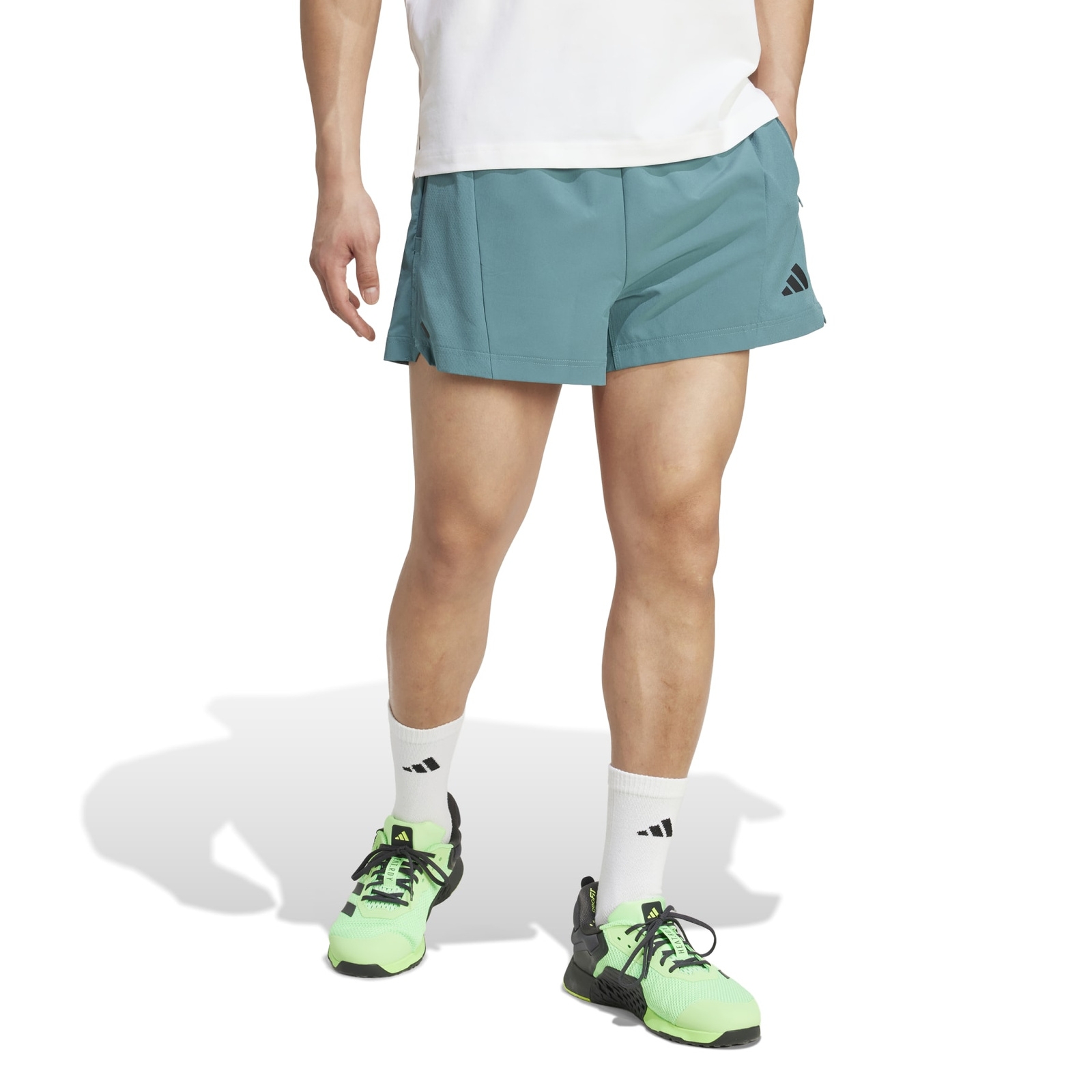Spodenki treningowe mskie adidas POWER turkusowe JZ6243