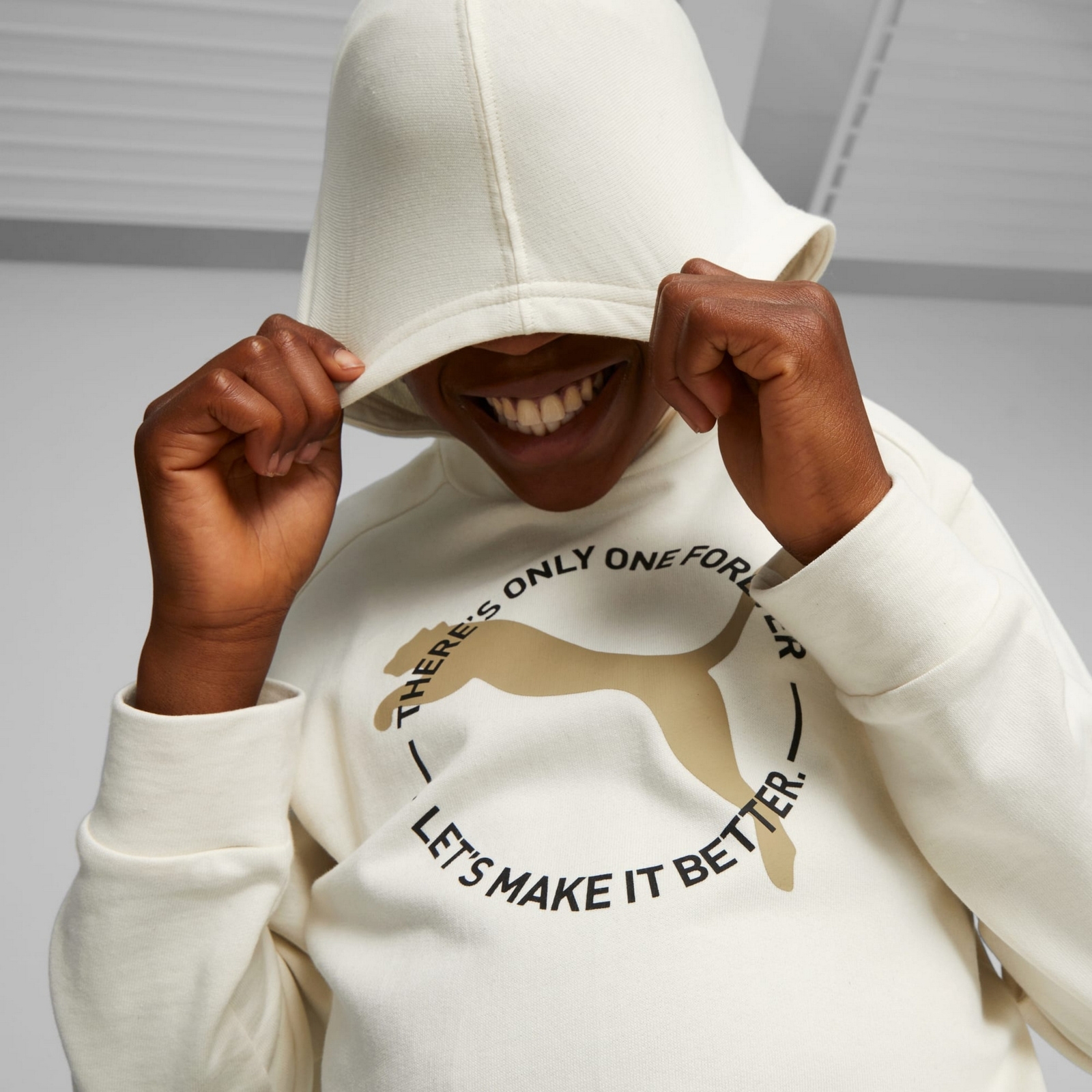Bluza z kapturem chłopięca Puma BETTER SPORTSWEAR TR beżowa 67638499