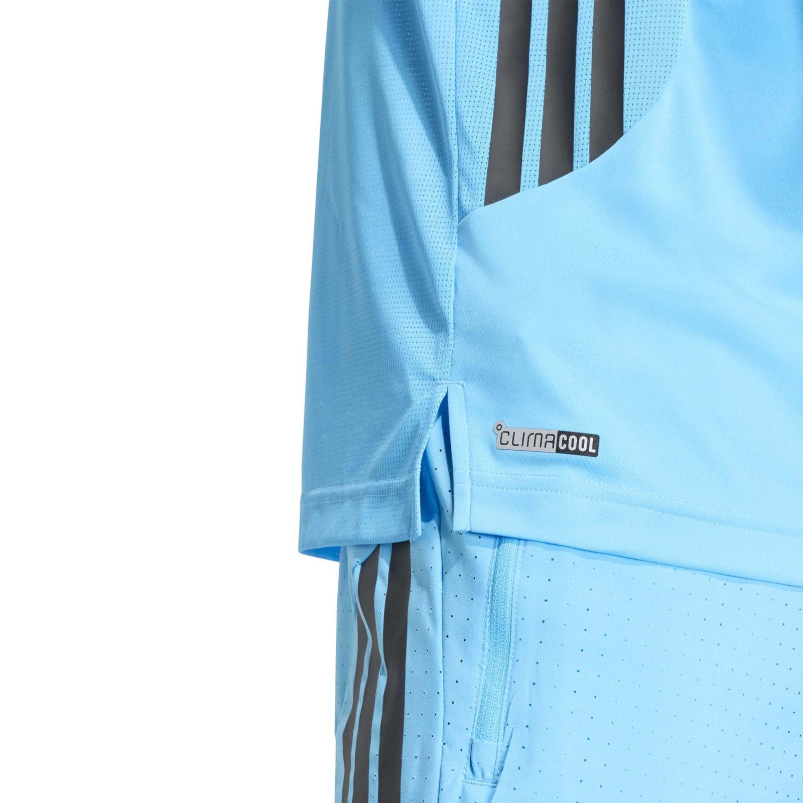 Koszulka treningowa m�ska adidas TECH ESSENTIALS 3 STRIPES niebieska KQ7489