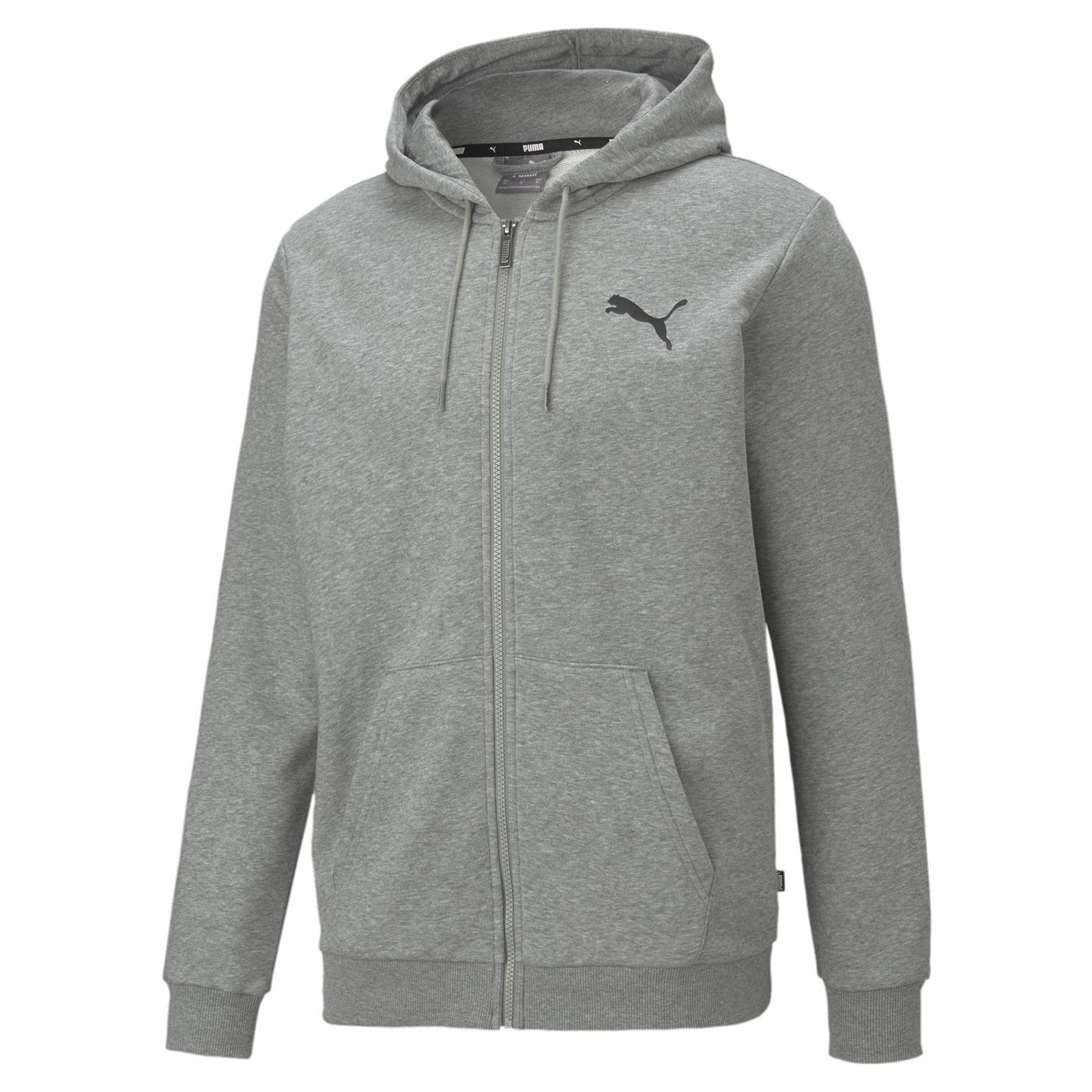 Bluza z kapturem mska Puma ESSENTIAL SMALL LOGO FULL-ZIP TR szara 58670453