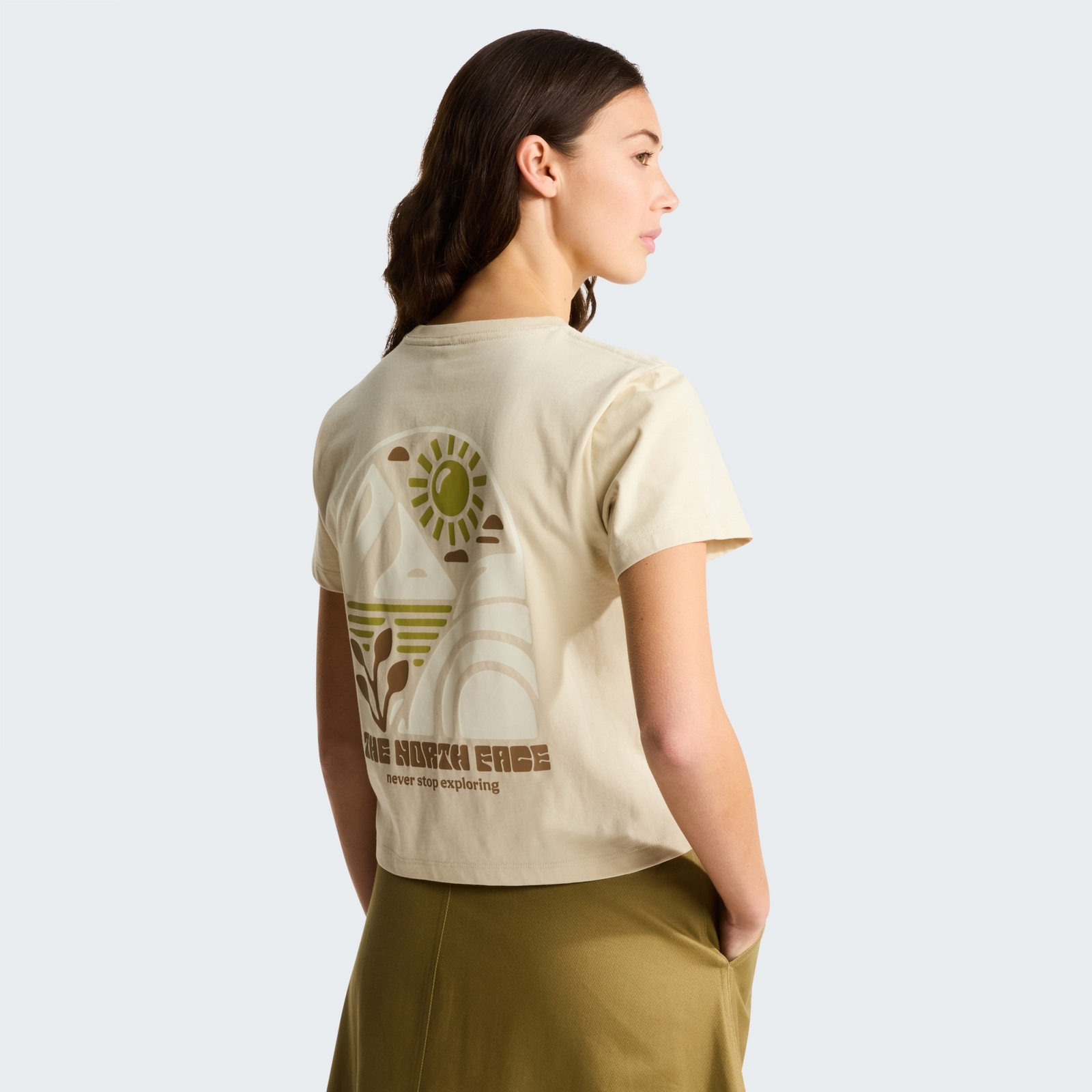 Koszulka damska The North Face SUN REGULAR SHORT beżowa NF0A8GQSDOM