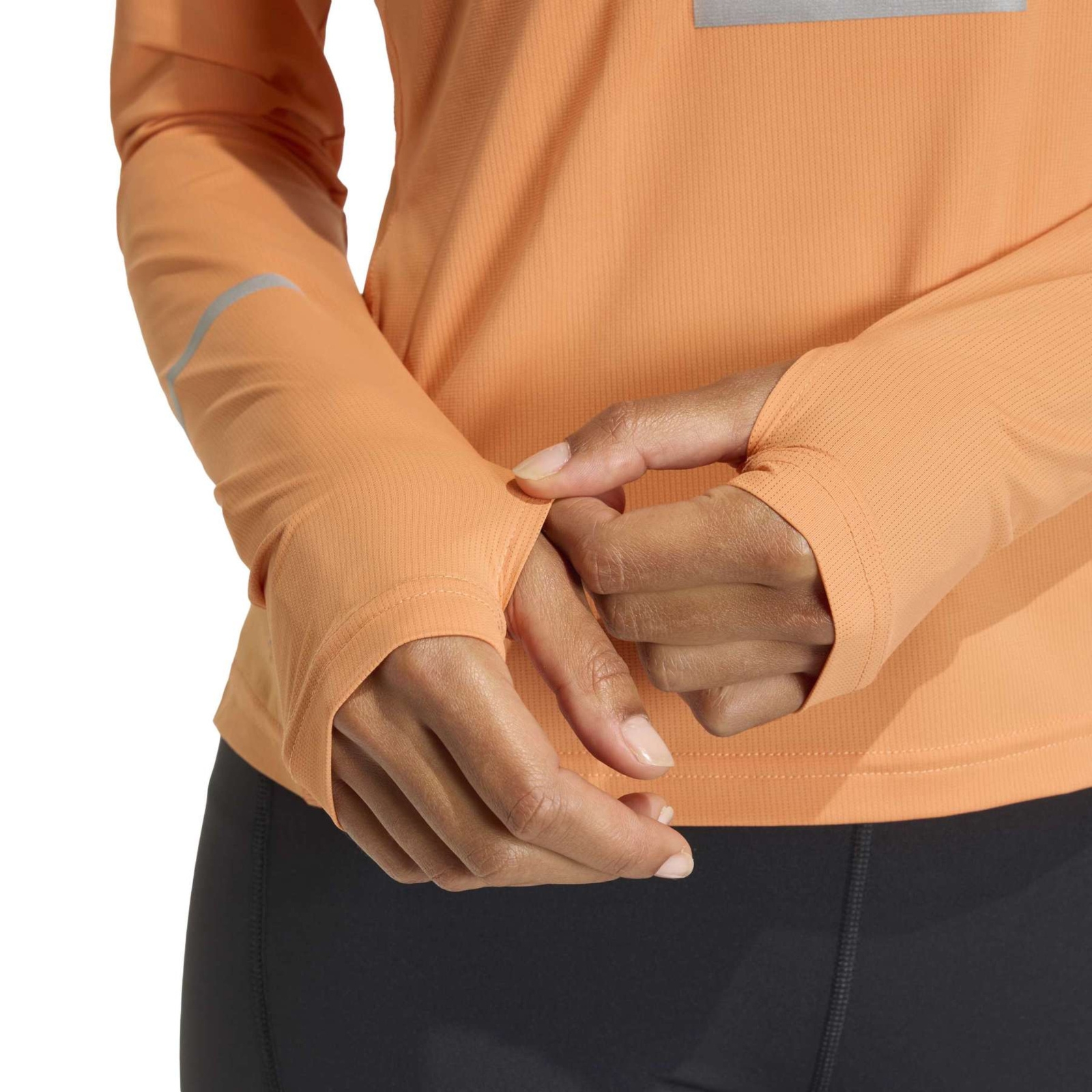 Longsleeve do biegania damski adidas ADI365 pomarańczowy JY9753