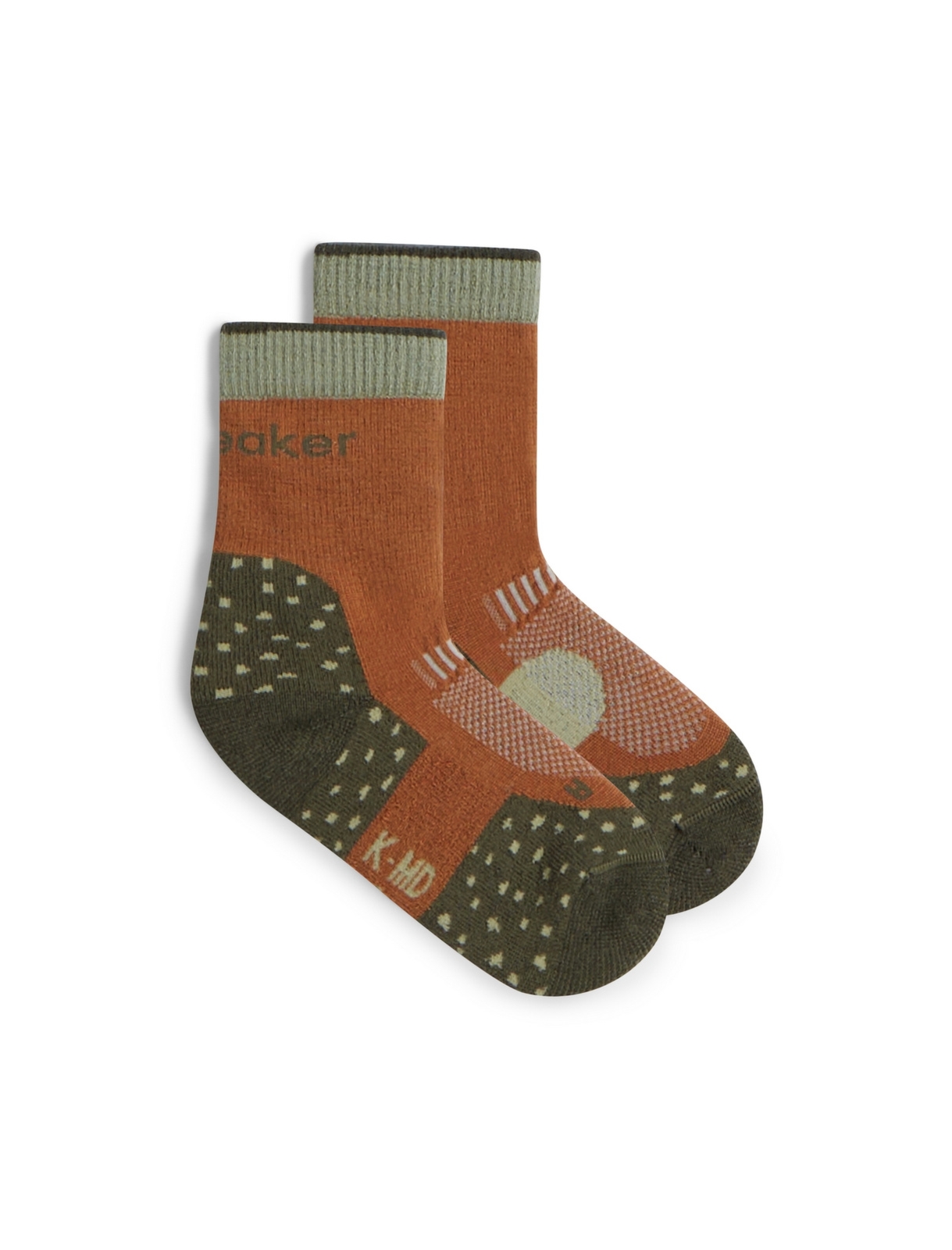 Skarpety trekkingowe dzieci�ce Icebreaker MER HIKE+ LIGHT CREW pomara�czowe IB0A57FD0M9