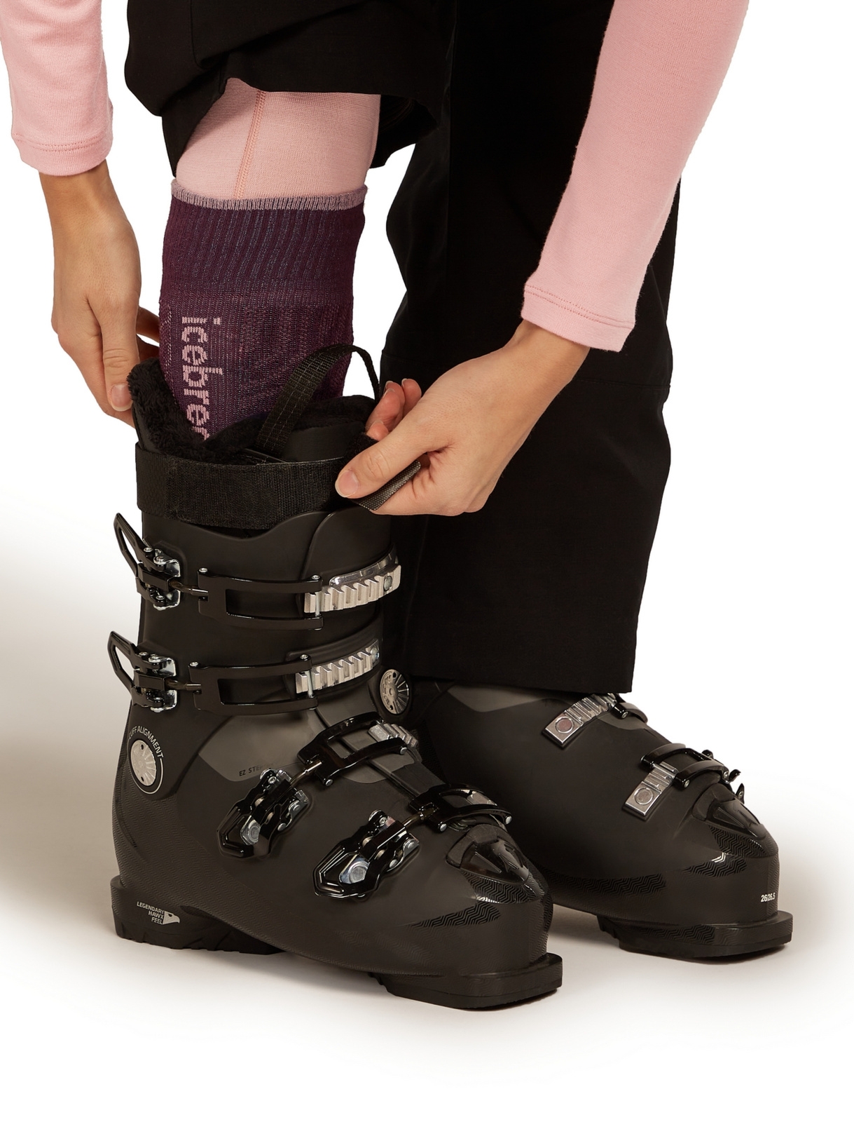 Skarpety narciarskie damskie Icebreaker SKI+ MEDIUM OTC bordowe IB0A573V0HH