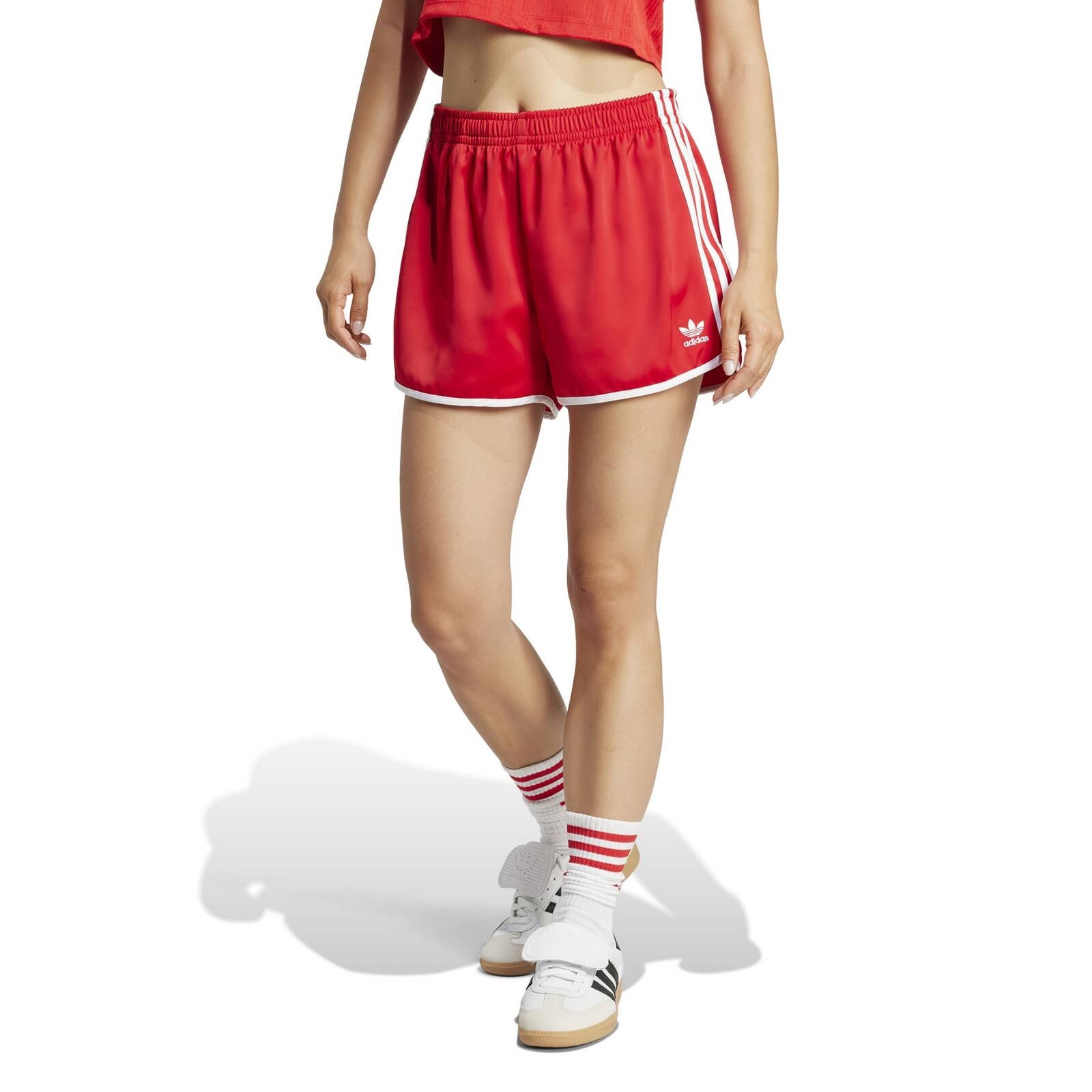 Szorty do biegania damskie adidas 3-STRIPE SPRINTER czerwone JD3120