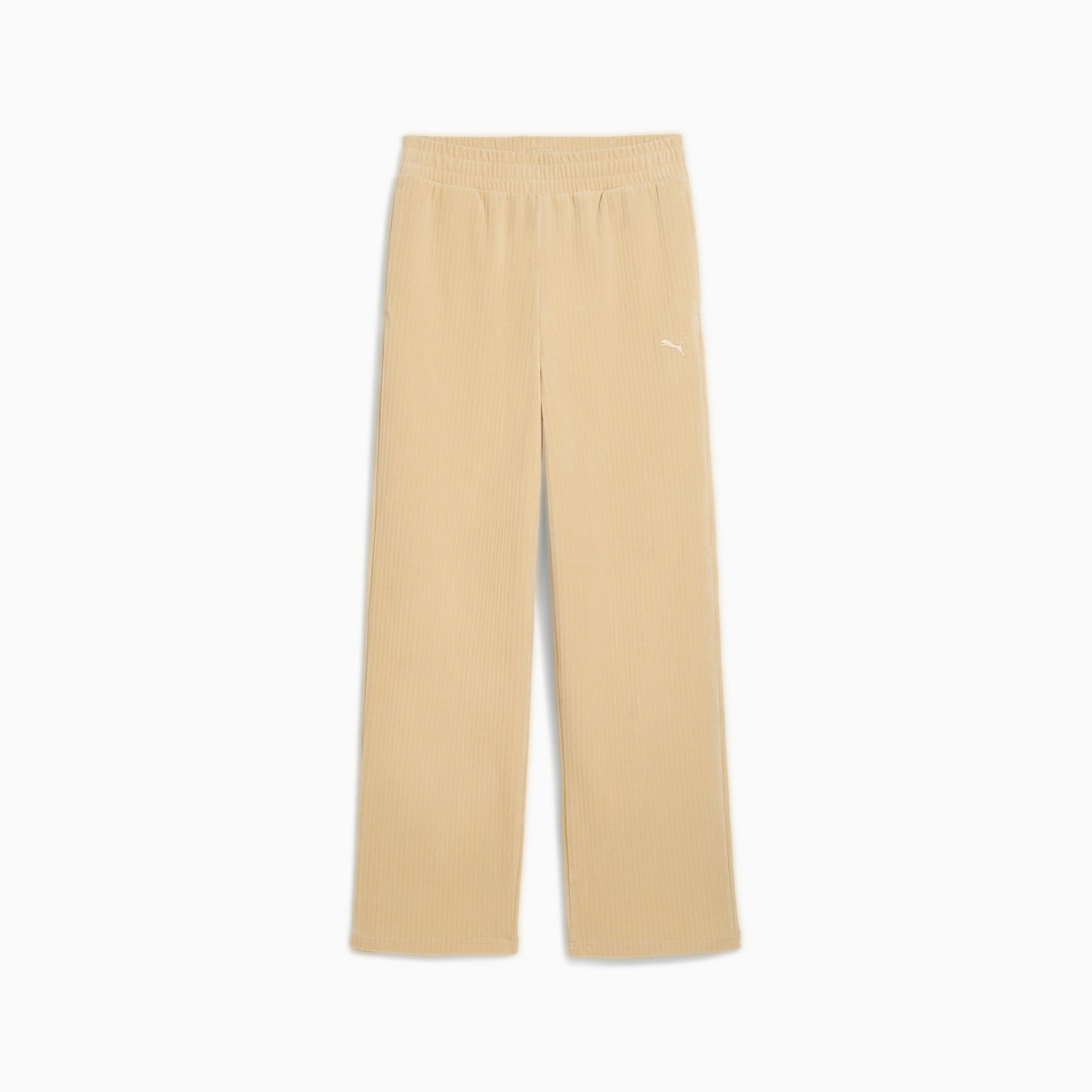 Spodnie dresowe damskie Puma ESS ELEVATED VELOUR RIB STRAIGHT beowe 68810883