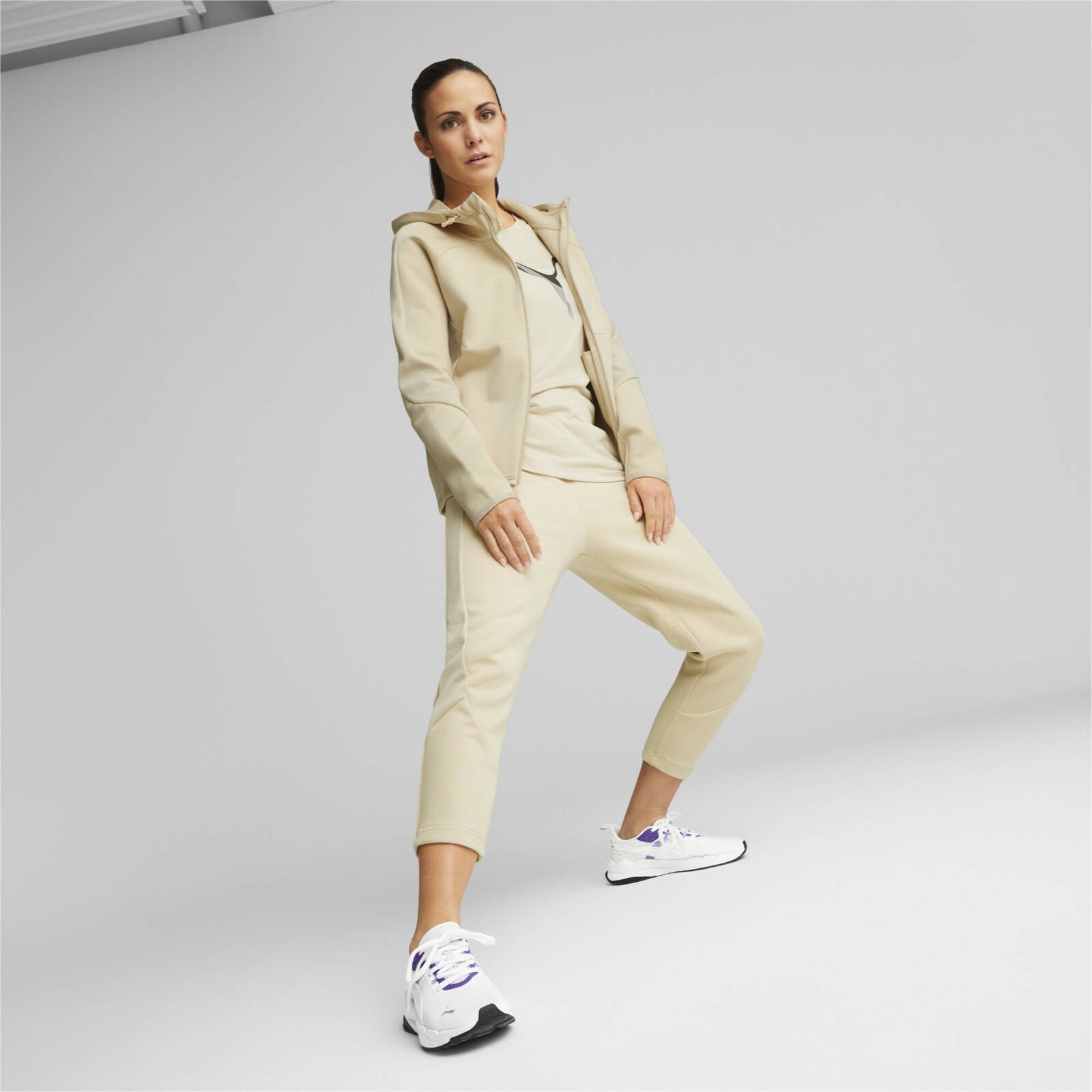 Bluza z kapturem damska Puma EVOSTRIPE FZ beowa 67308588