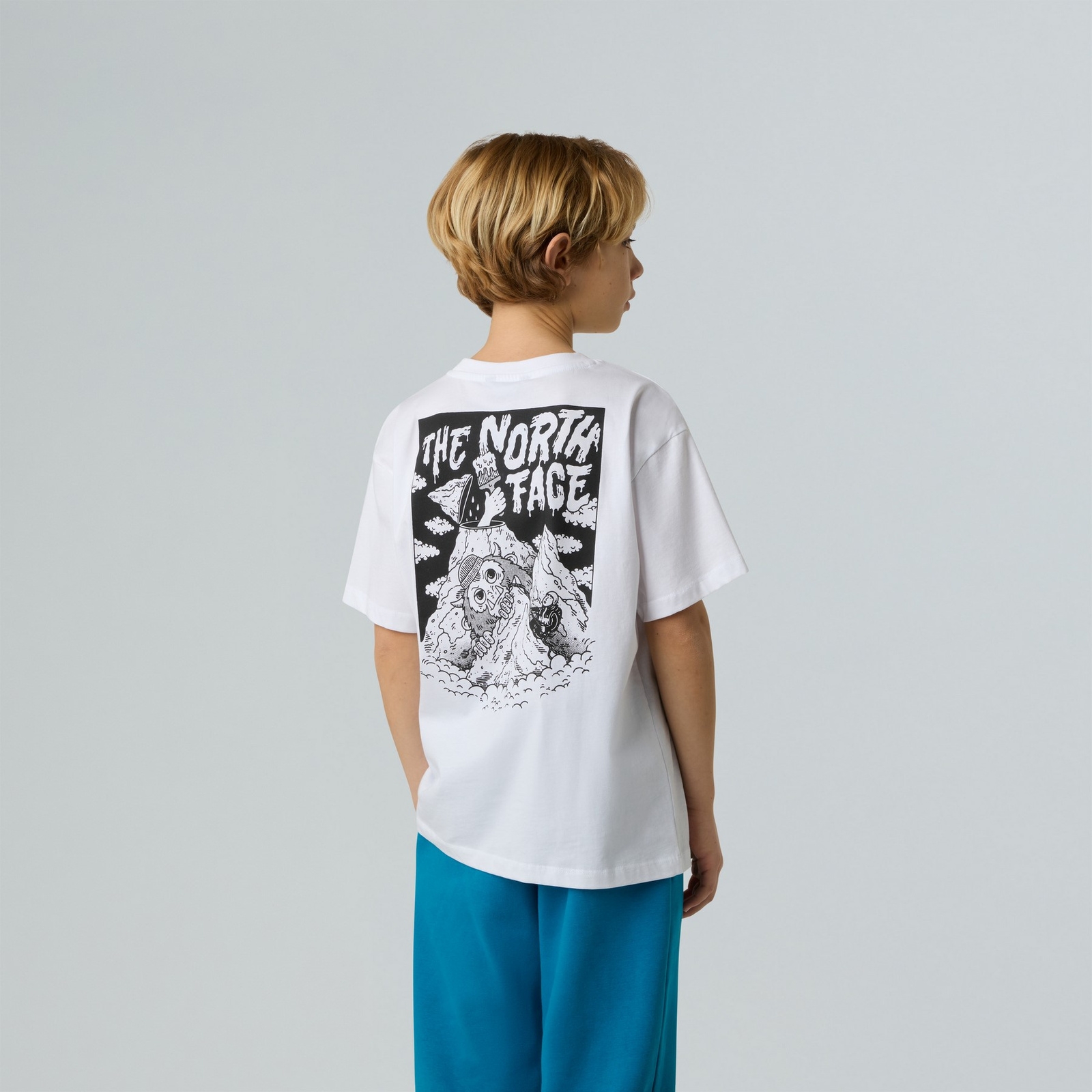 Koszulka chłopięca The North Face SPORTS OVERSIZED POCKET GRAPHIC biała NF0A8EAKFN4