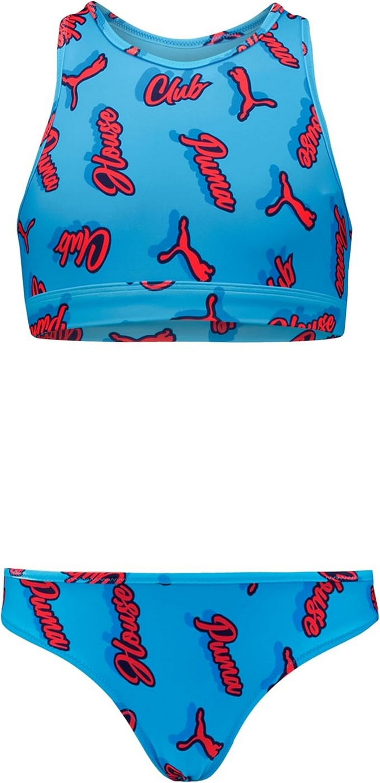 Kostium kpielowy dziewczcy Puma SWIM PRINTED niebieski 94706202