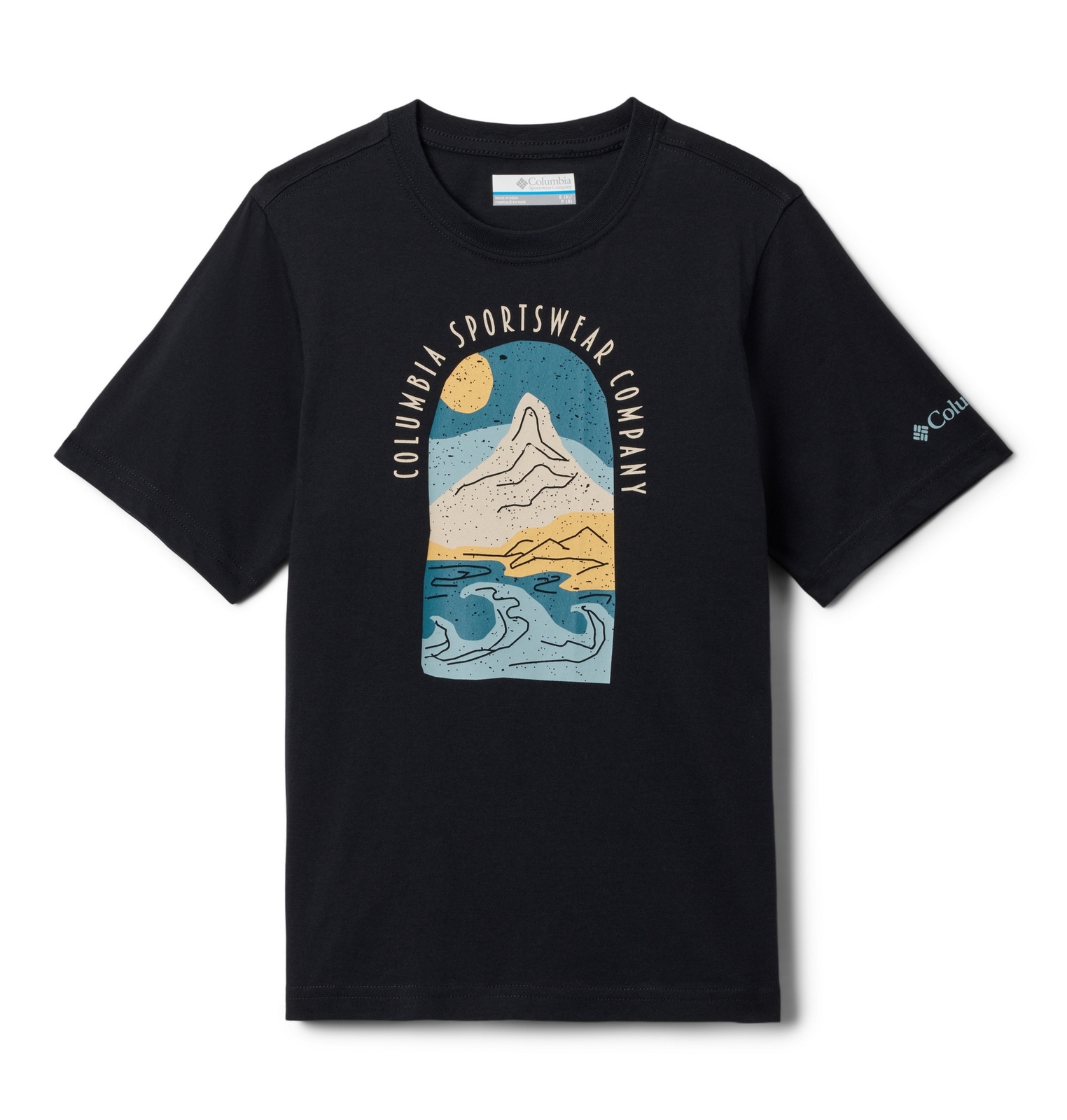 Koszulka chłopięca Columbia VALLEY CREEK II GRAPHIC czarna 2154581010
