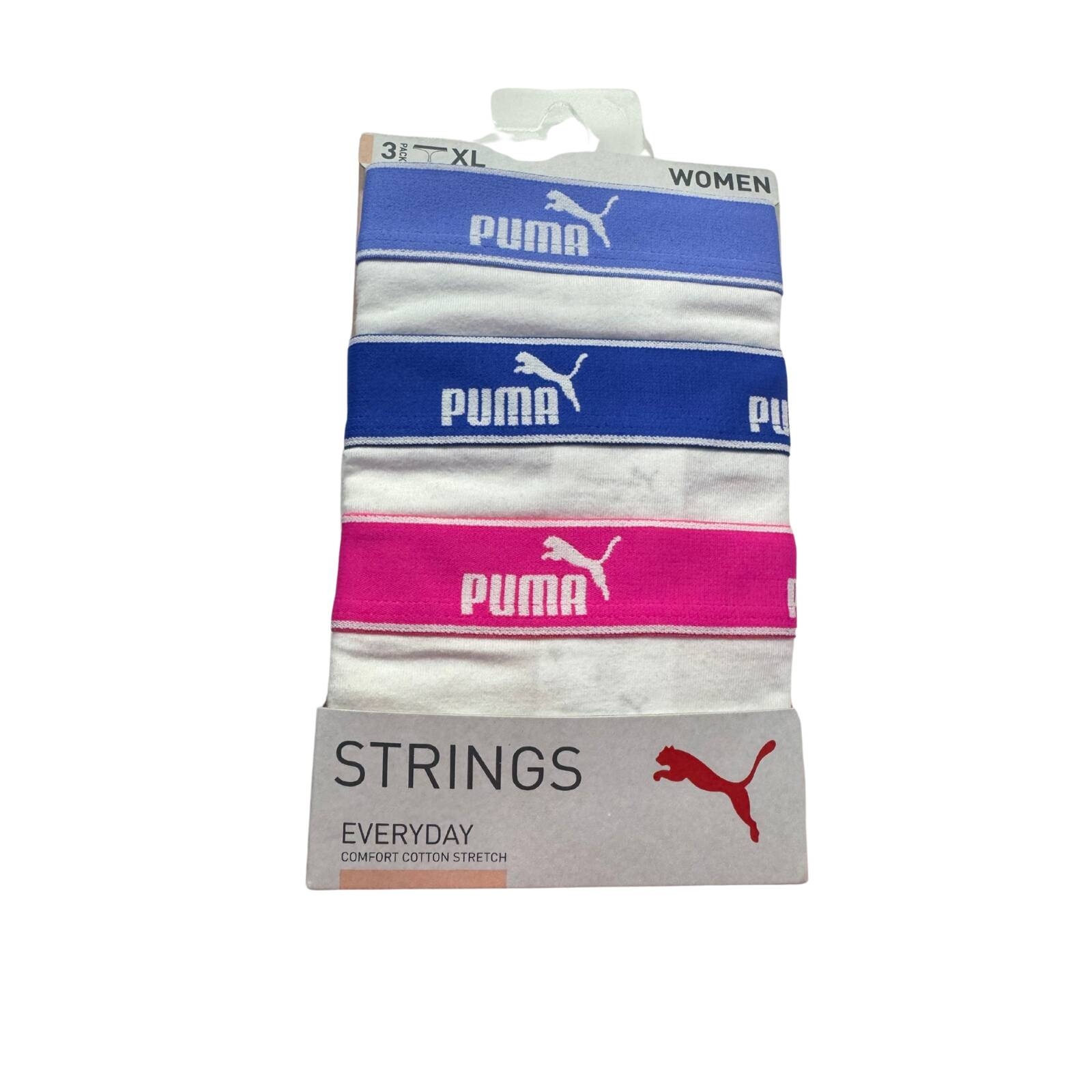 Stringi damskie Puma STRING 3-PACK biae 93533708