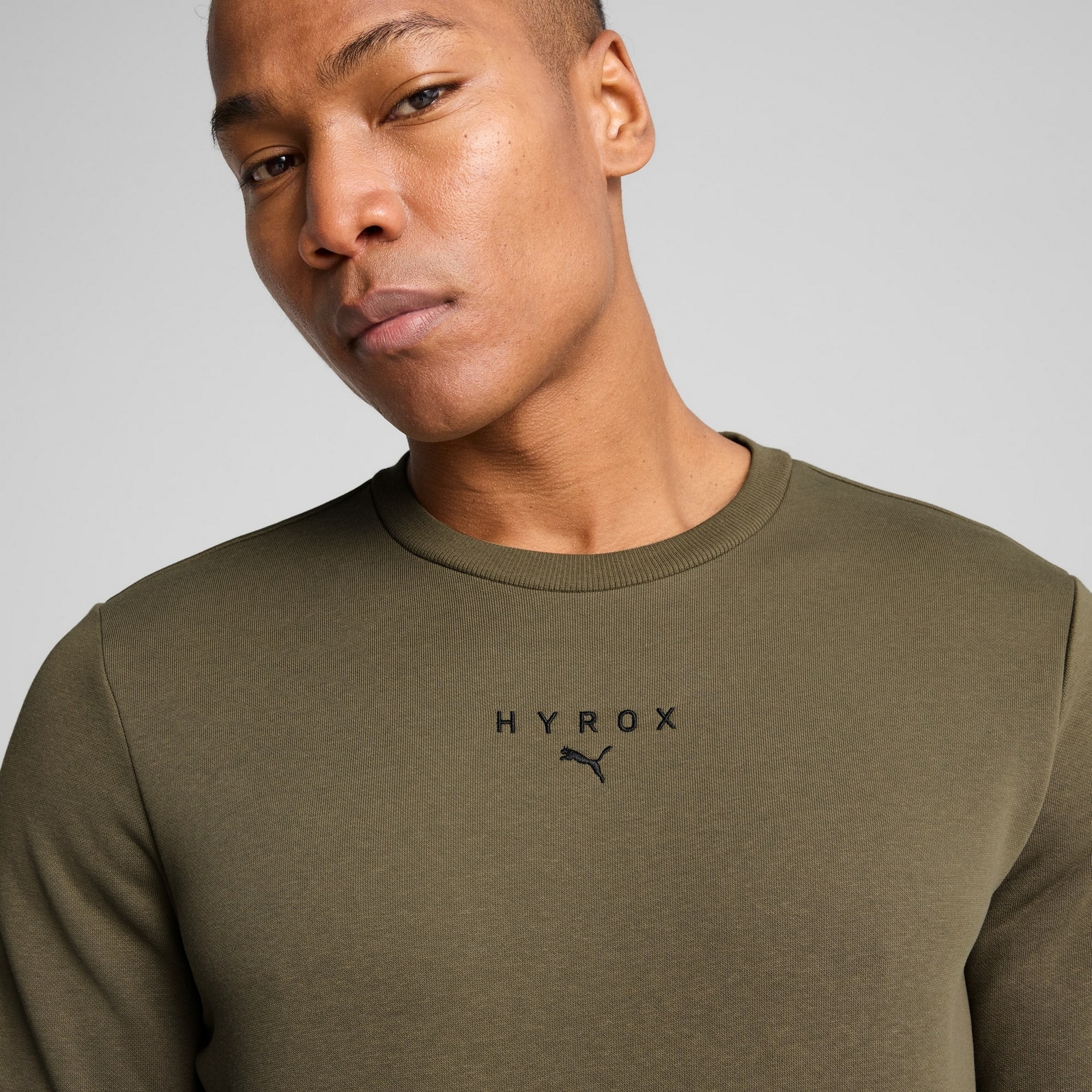 Bluza mska Puma X HYROX HEAVYWEIGHT CREW zielona 52689781