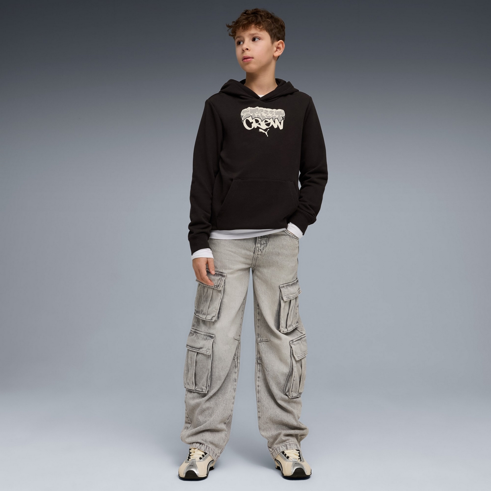 Bluza z kapturem ch�opi�ca Puma MID90S TR czarna 69174601