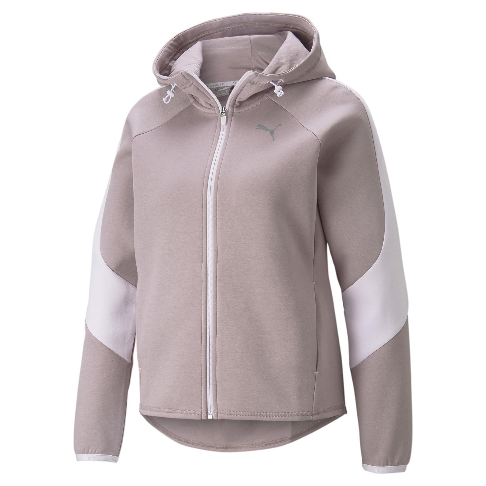 Bluza z kapturem damska Puma EVOSTRIPE FULL-ZIP rowa 84707318