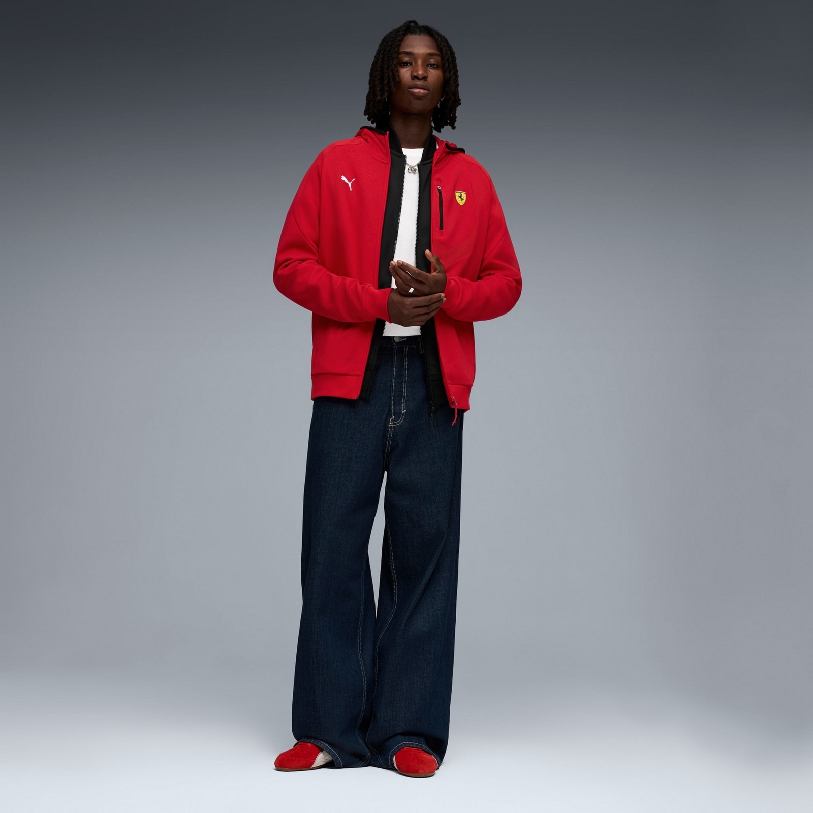 Bluza z kapturem m�ska Puma FERRARI HDD PM1 czerwona 63424302