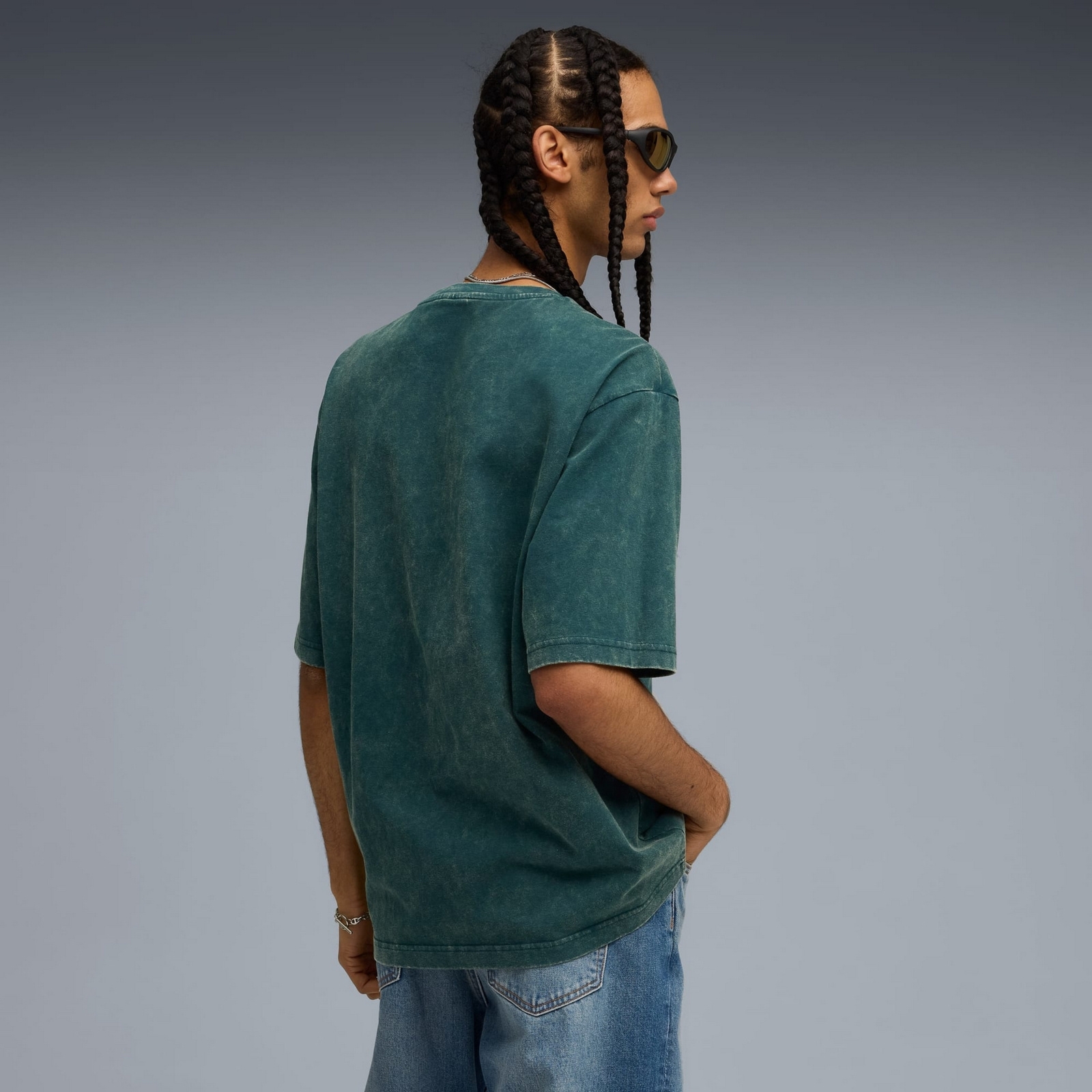 Koszulka m�ska Puma GRAPHIC PARADISE MINDSET WASHED BOXY zielona 63211575