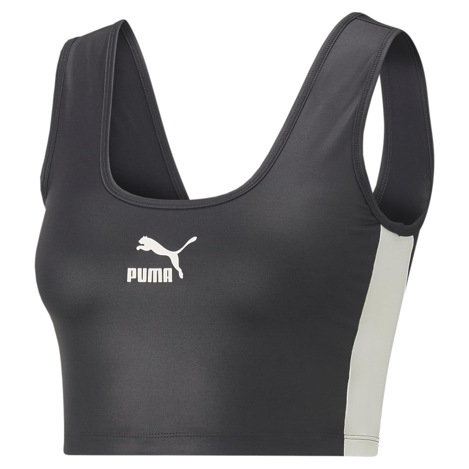 Top damski Puma T7 SHINY CROPPED czarny 53571201