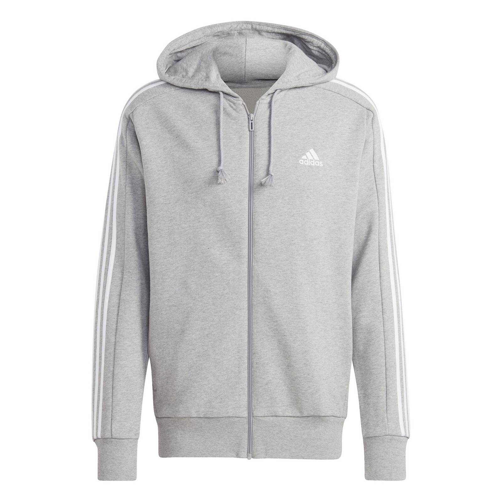 Bluza z kapturem mska adidas ESSENTIALS 3-STRIPES szara IC9833