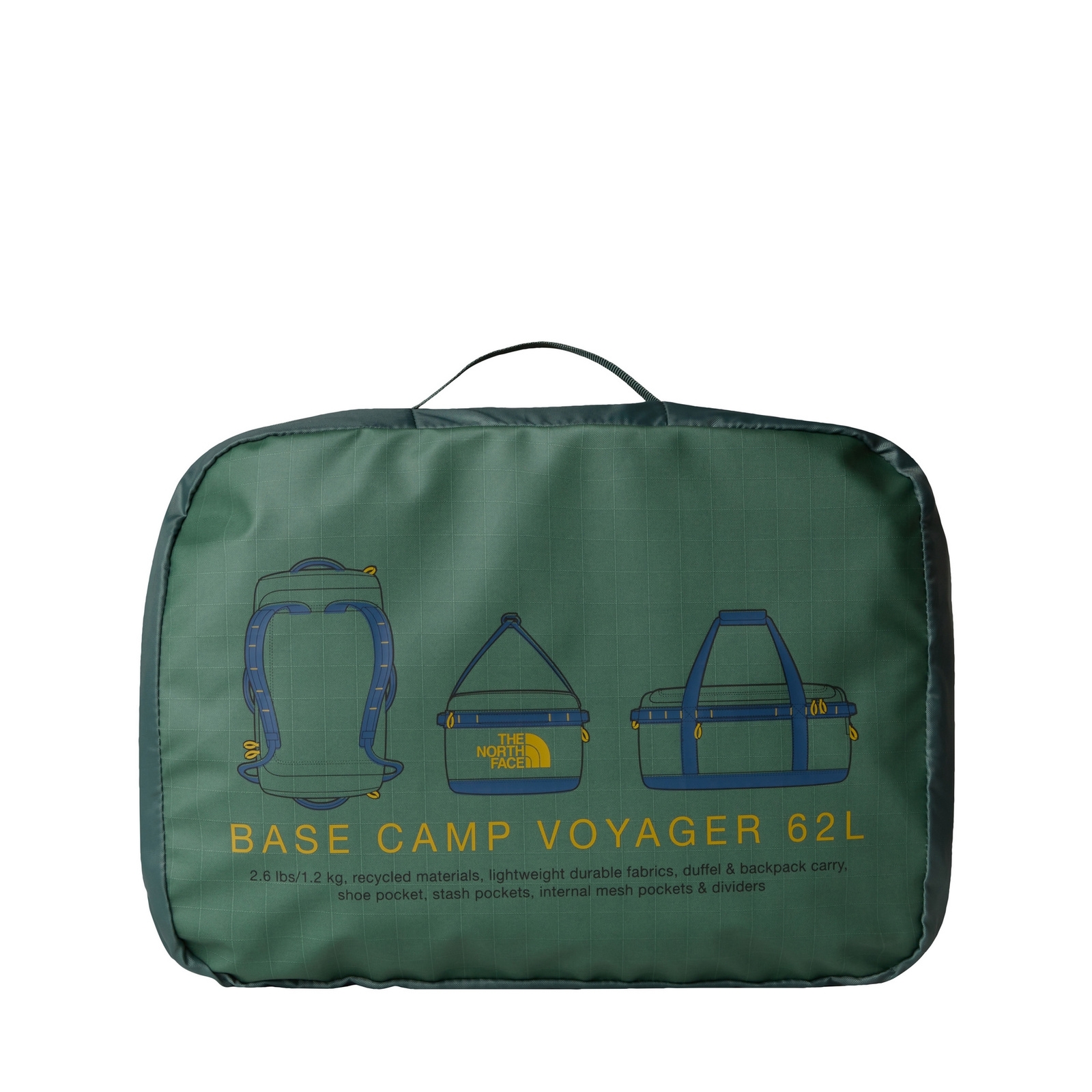 Torba podróżna unisex The North Face BASE CAMP VOYAGER 62 L zielona NF0A52S3A72