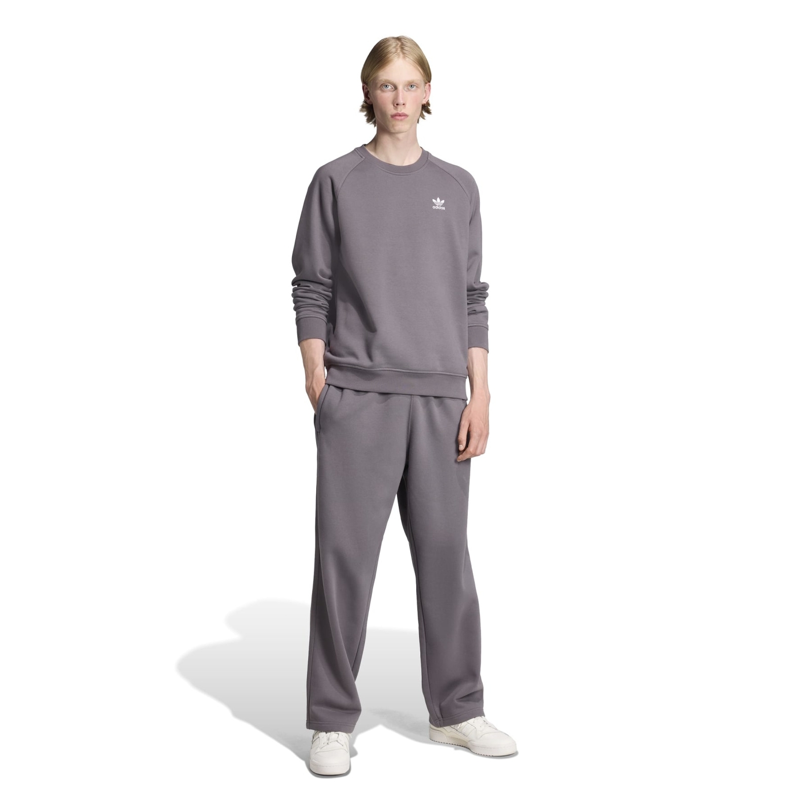 Spodnie dresowe mskie adidas TREFOIL ESSENTIALS szare JW3673
