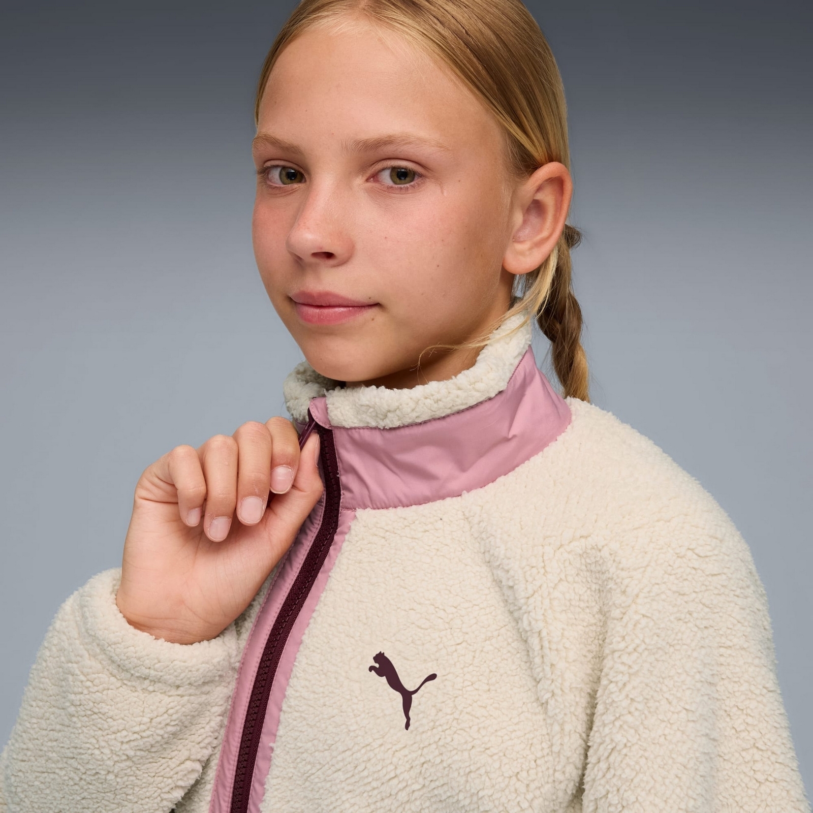 Kurtka dzieci�ca Puma HYBRID SHERPA be�owa 68840587