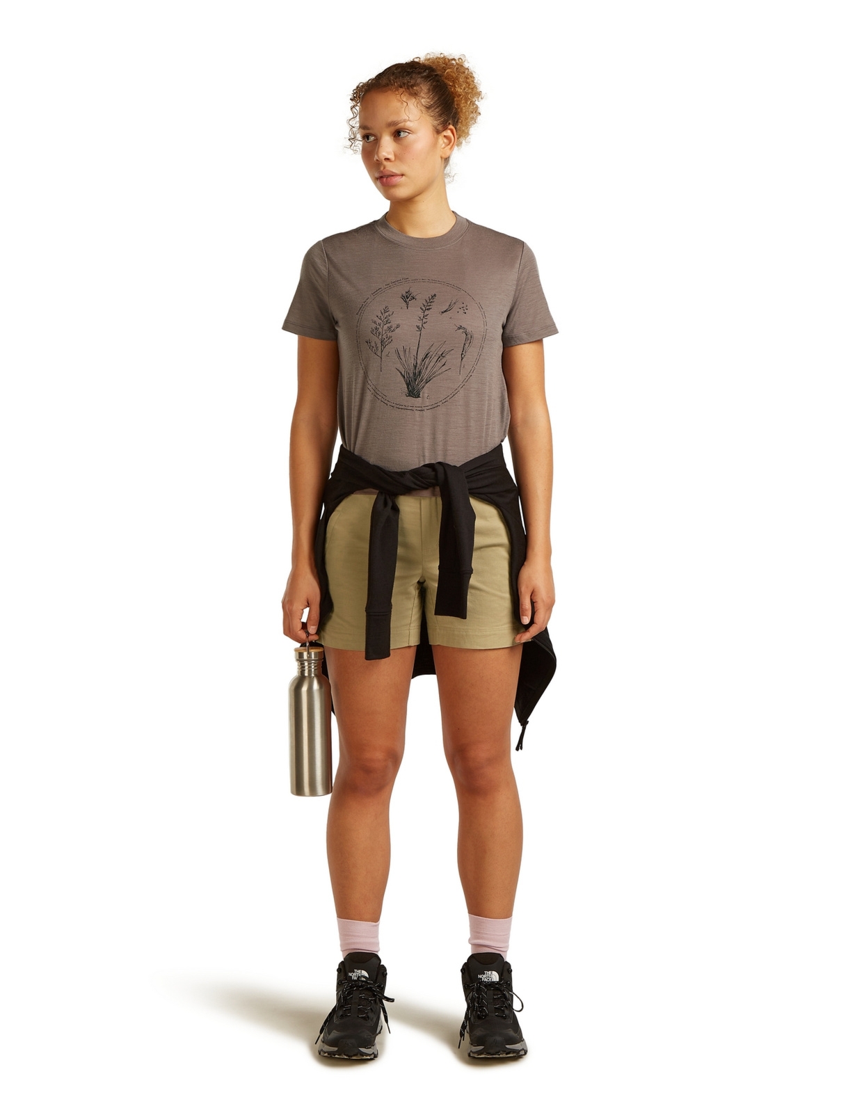 Koszulka damska Icebreaker MER 150 TECH LITE CROP br�zowa IB0A57FY0KW