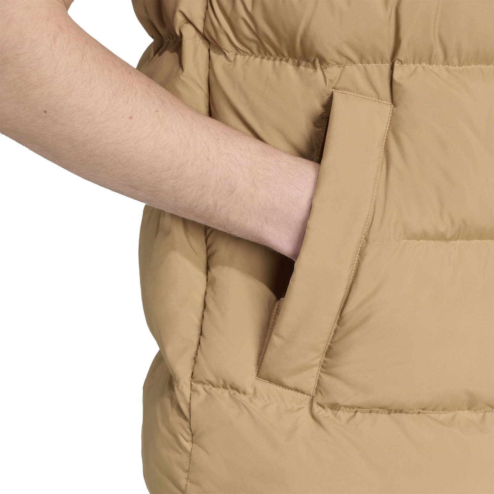 Bezrkawnik puchowy mski adidas COMMERCIAL beowy JX4124