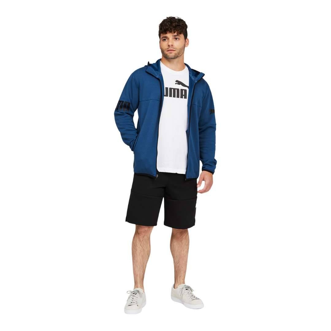 Bluza z kapturem mska Puma Power Cat FZ niebieska 84992617