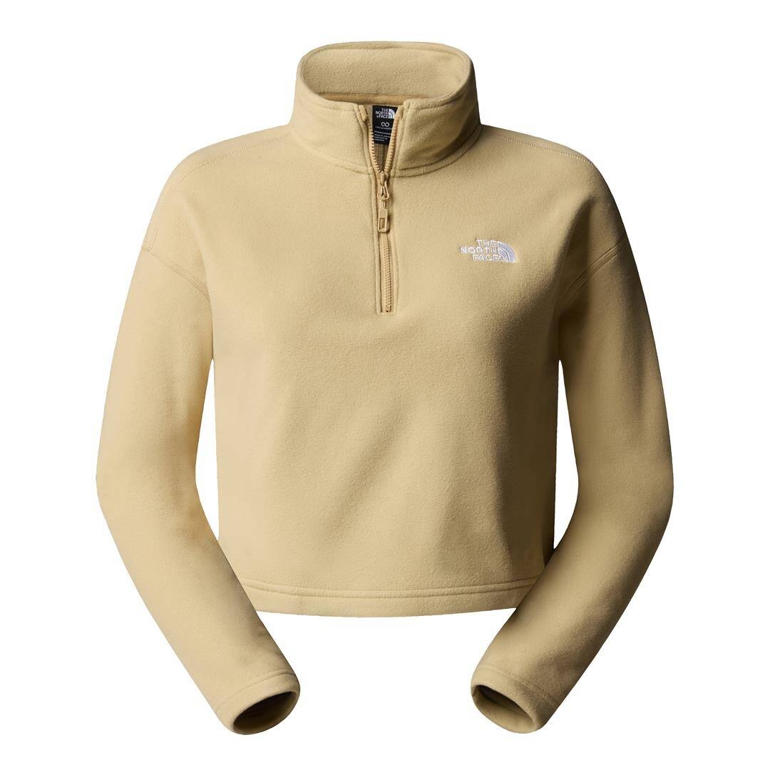 Polar damski The North Face 100 GLACIER CROPPED 1/4 ZIP zielony NF0A855NLK5