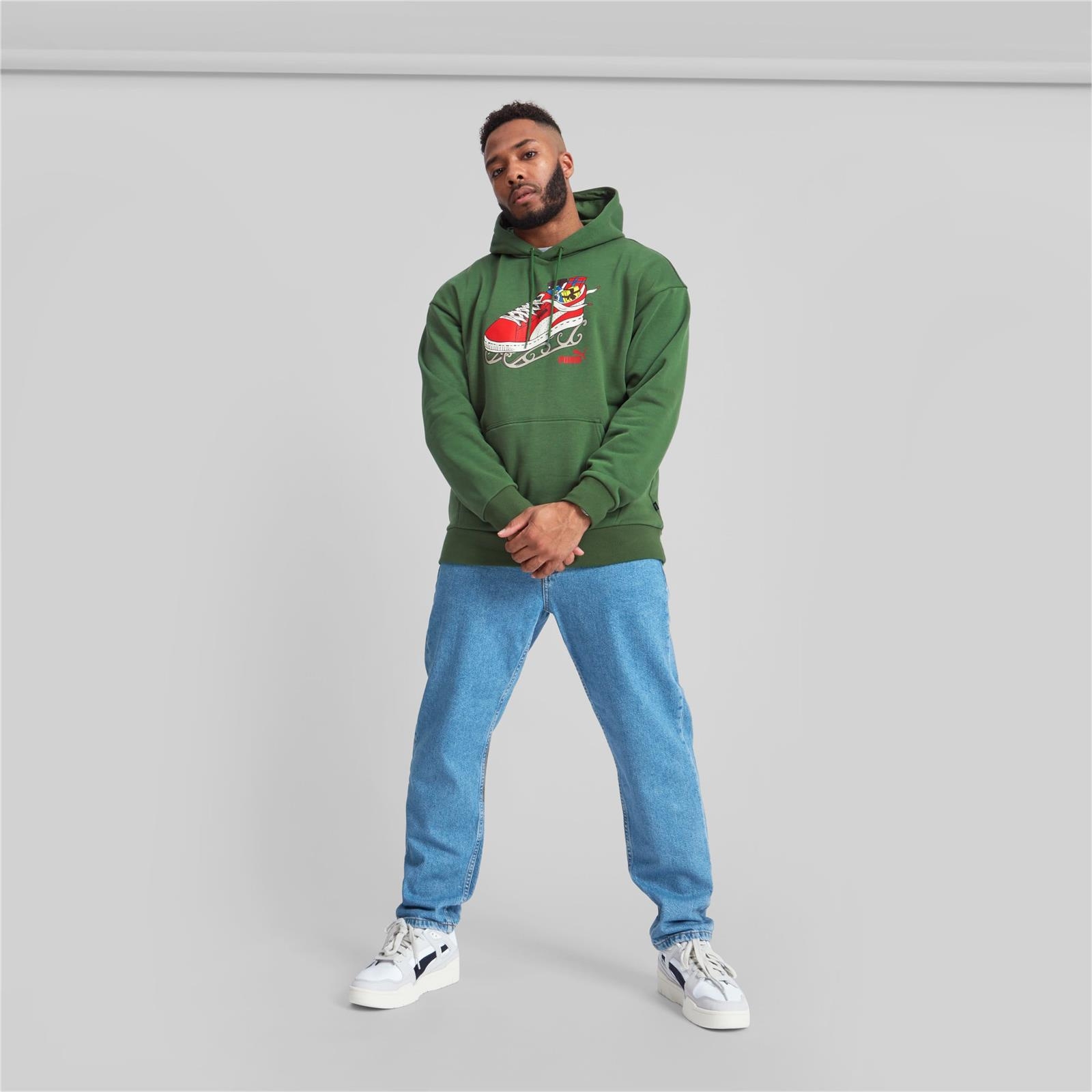 Bluza z kapturem mska Puma Christmas zielona 67535209