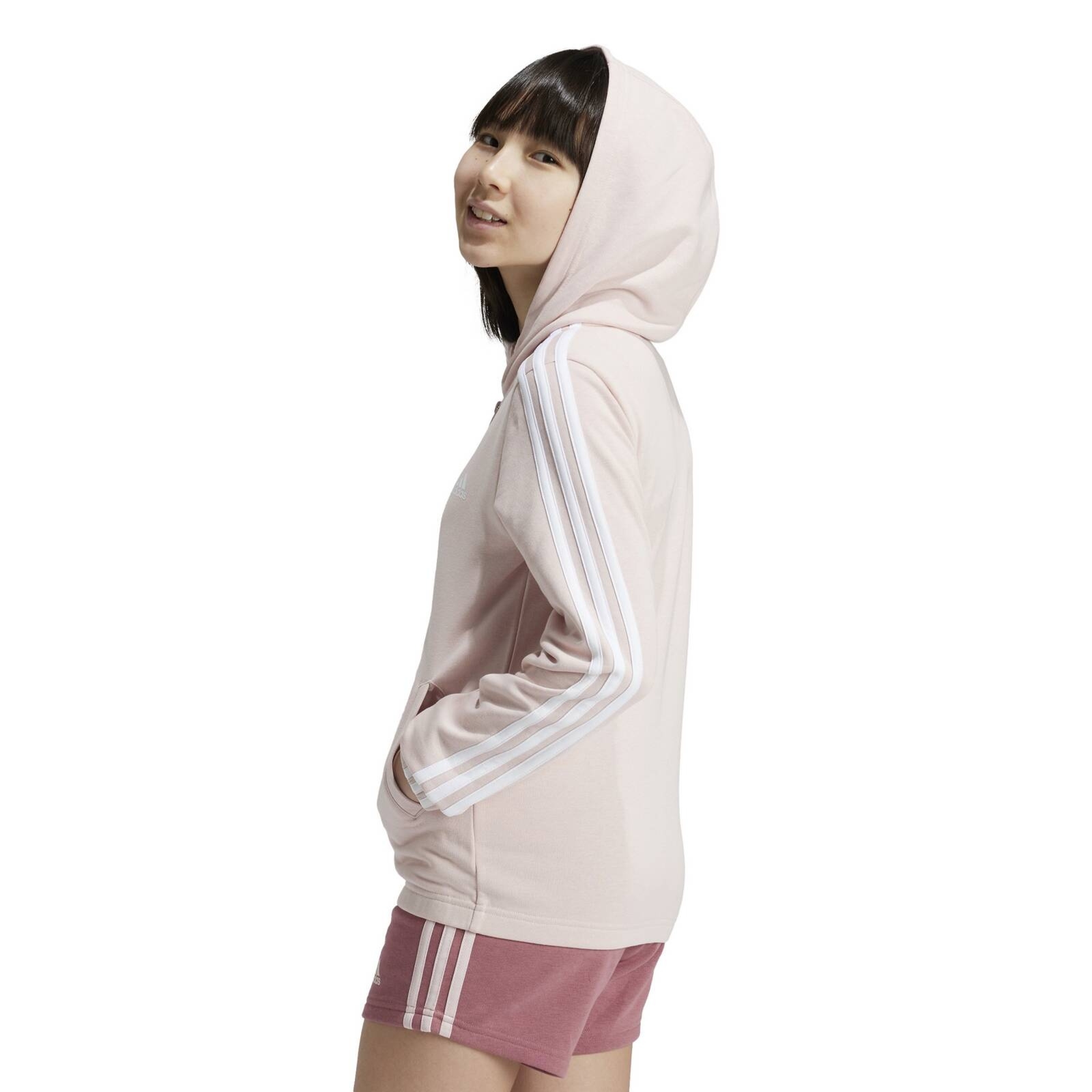 Bluza dziewczęca adidas ESSENTIALS 3-STRIPES różowa IZ3464
