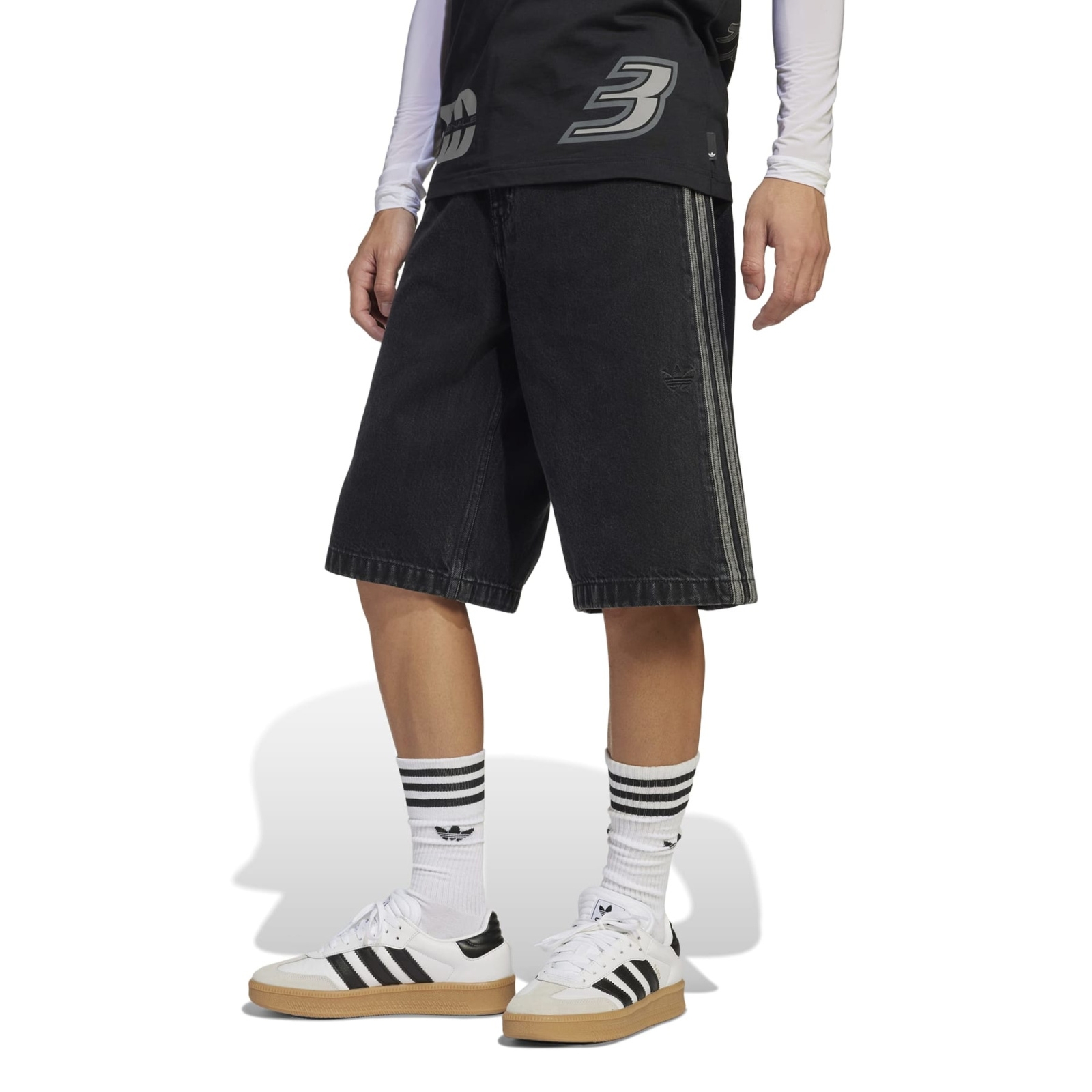 Spodenki jeansowe m�skie adidas ADICOLOR FIREBIRD czarne JC6719