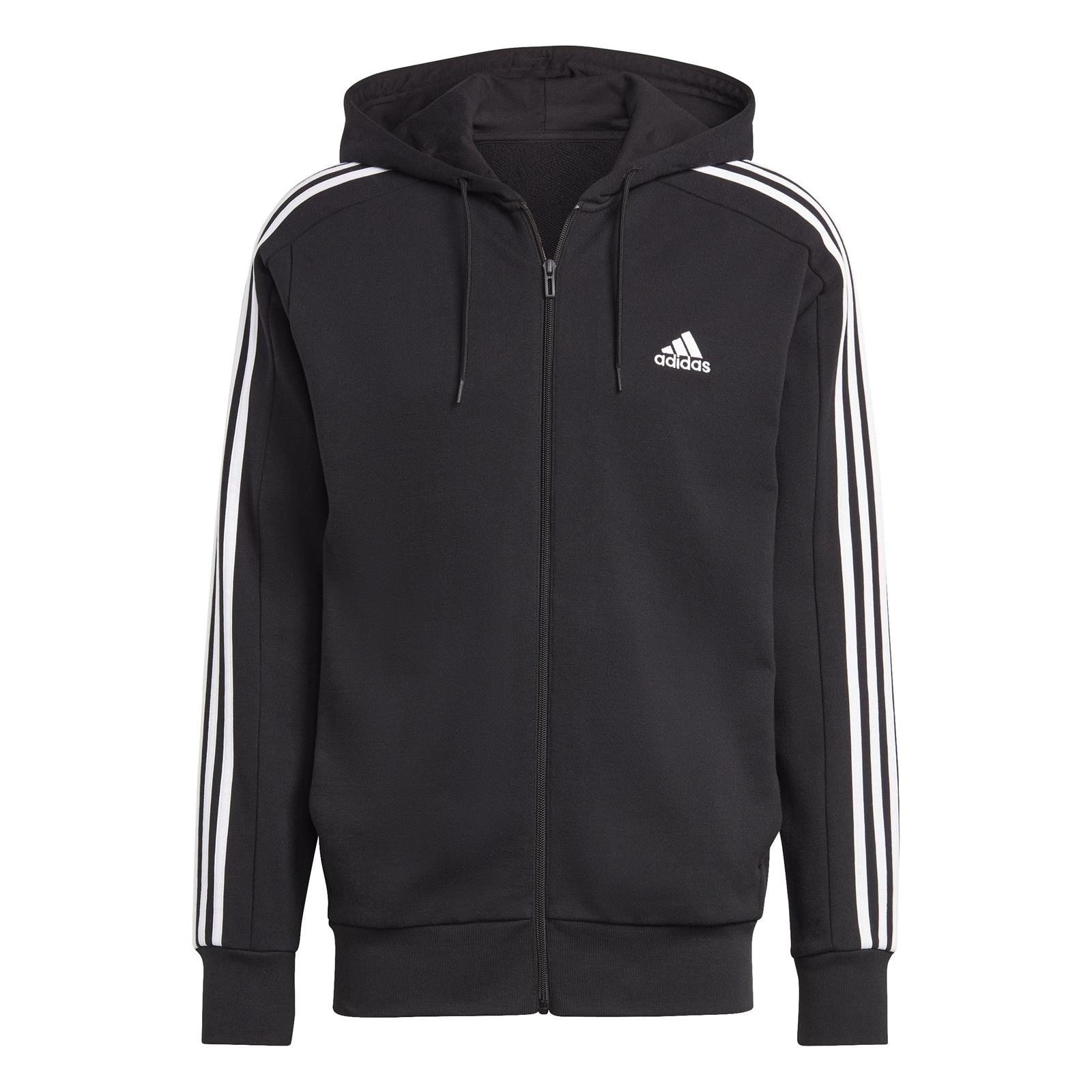 Bluza z kapturem mska adidas ESSENTIALS 3-Stripes czarna IC0433