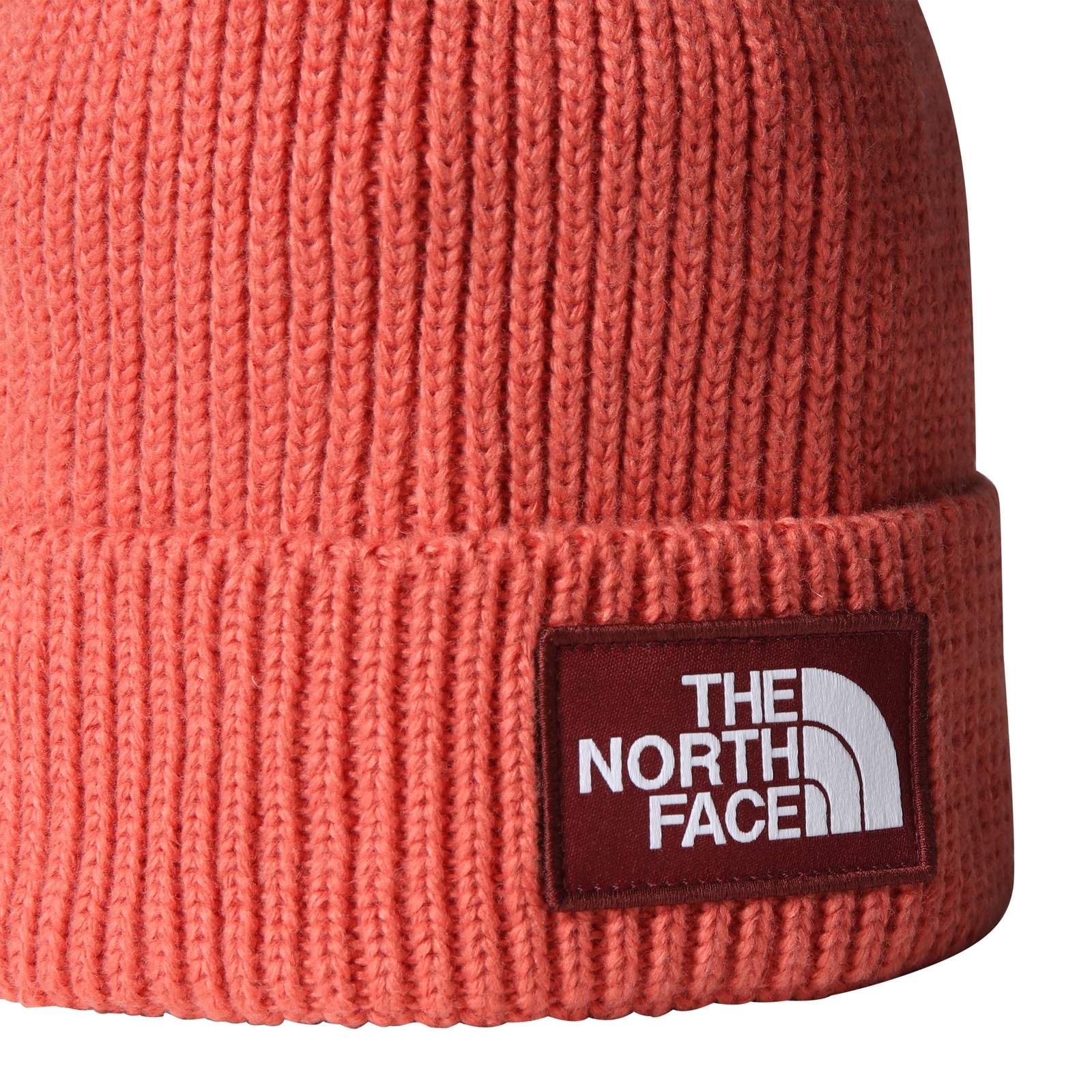 Czapka zimowa unisex The North Face LOGO BOX CUFFED różowa NF0A8CHEEED