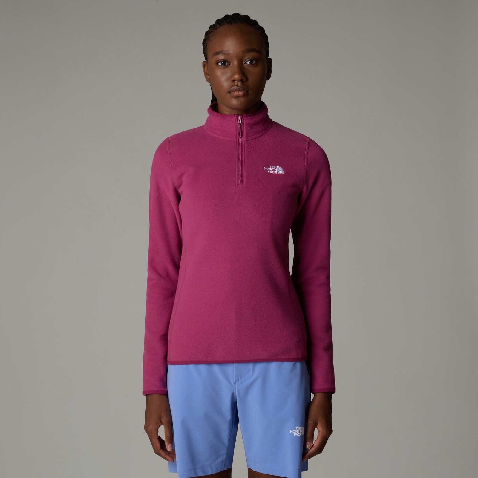 Polar damski The North Face 100 GLACIER 1/4 bordowy NF0A855M6EO