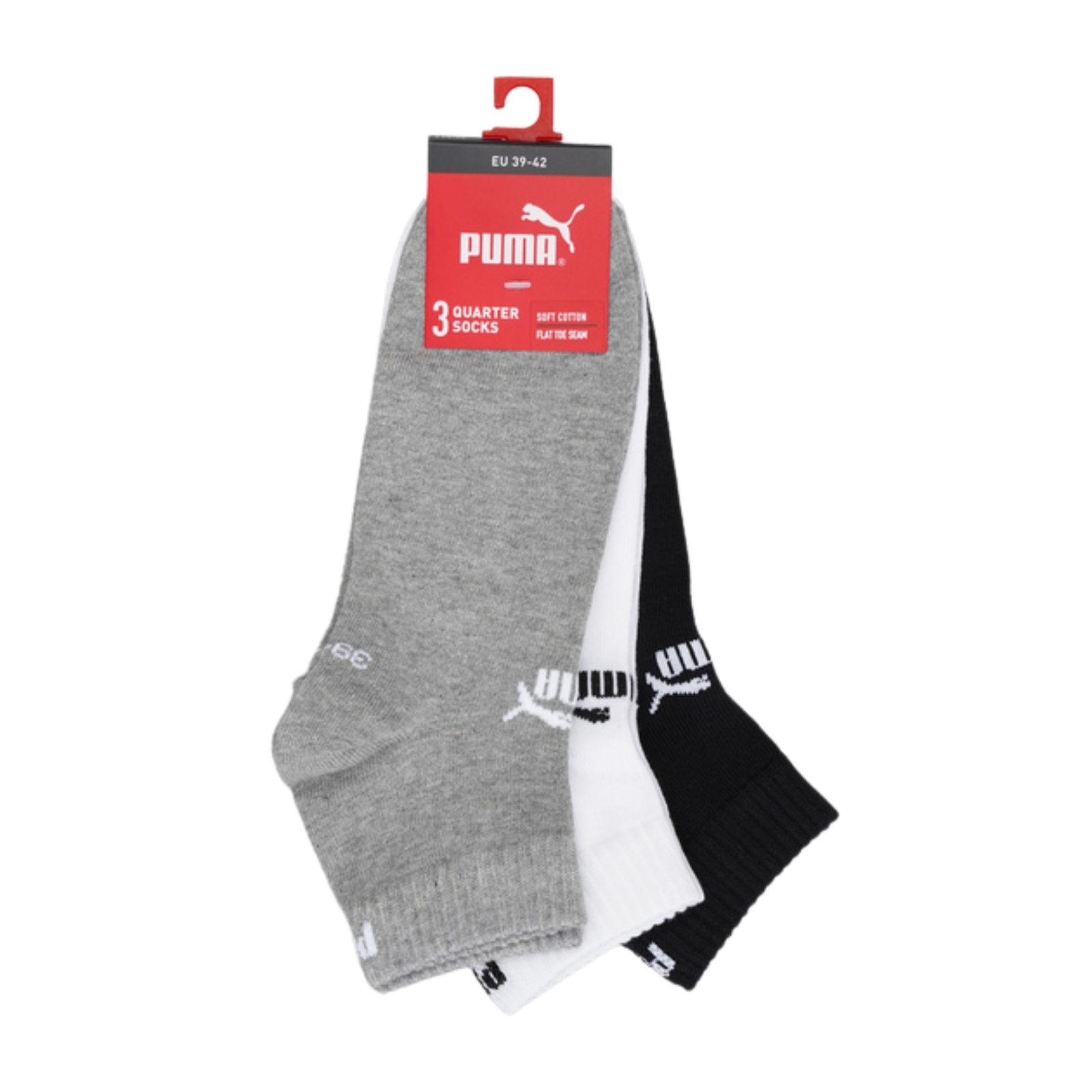 Skarpety unisex Puma ELEMENTS PLAIN QUARTER 3-PACK czarne 94710809