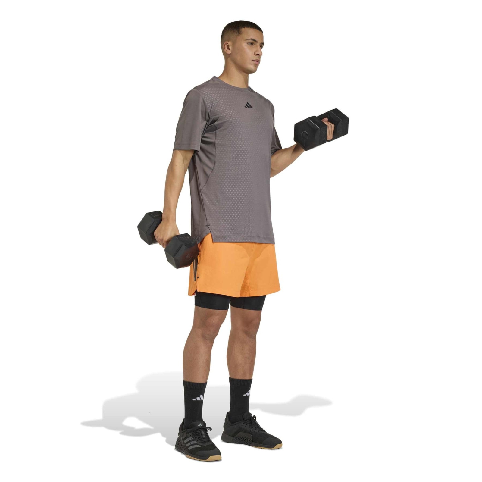 Koszulka treningowa m�ska adidas D4T POWER br�zowa KE9936